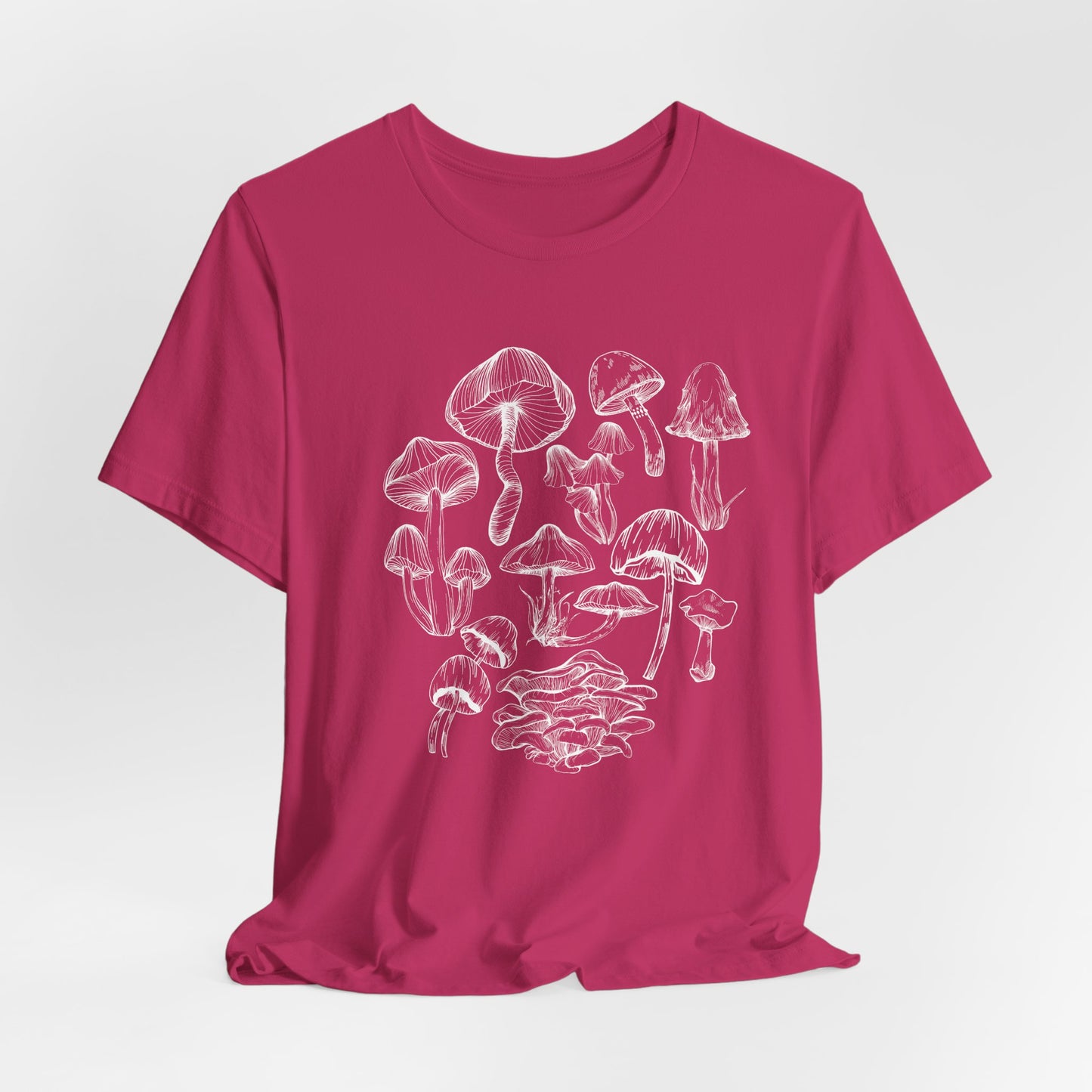 Unisex Mushroom Lover Fungi Print Toadstool T-Shirt