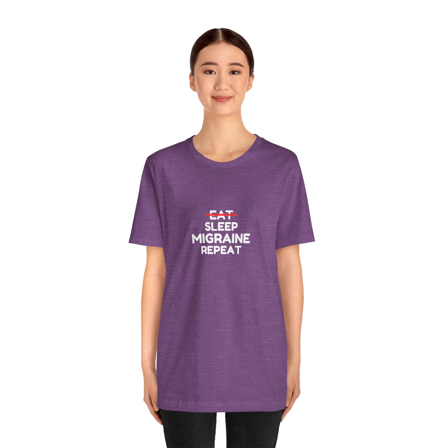 Unisex Migraine Day Invisible Illness Warrior Eat Sleep Migraine Repeat Tshirt