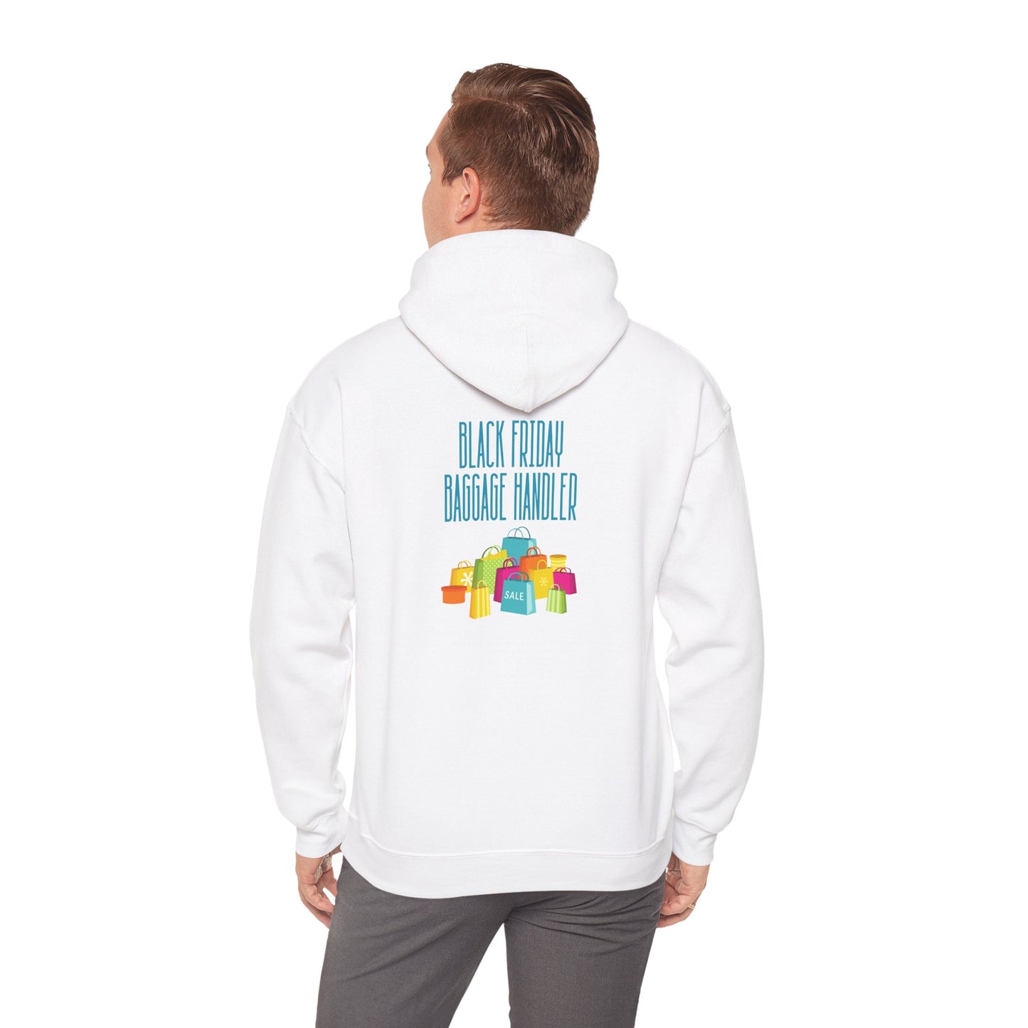 Unisex Heavy Blend™ Black Friday Christmas Sales Baggage Handler Shopping Sales Hooded Sweatshirt