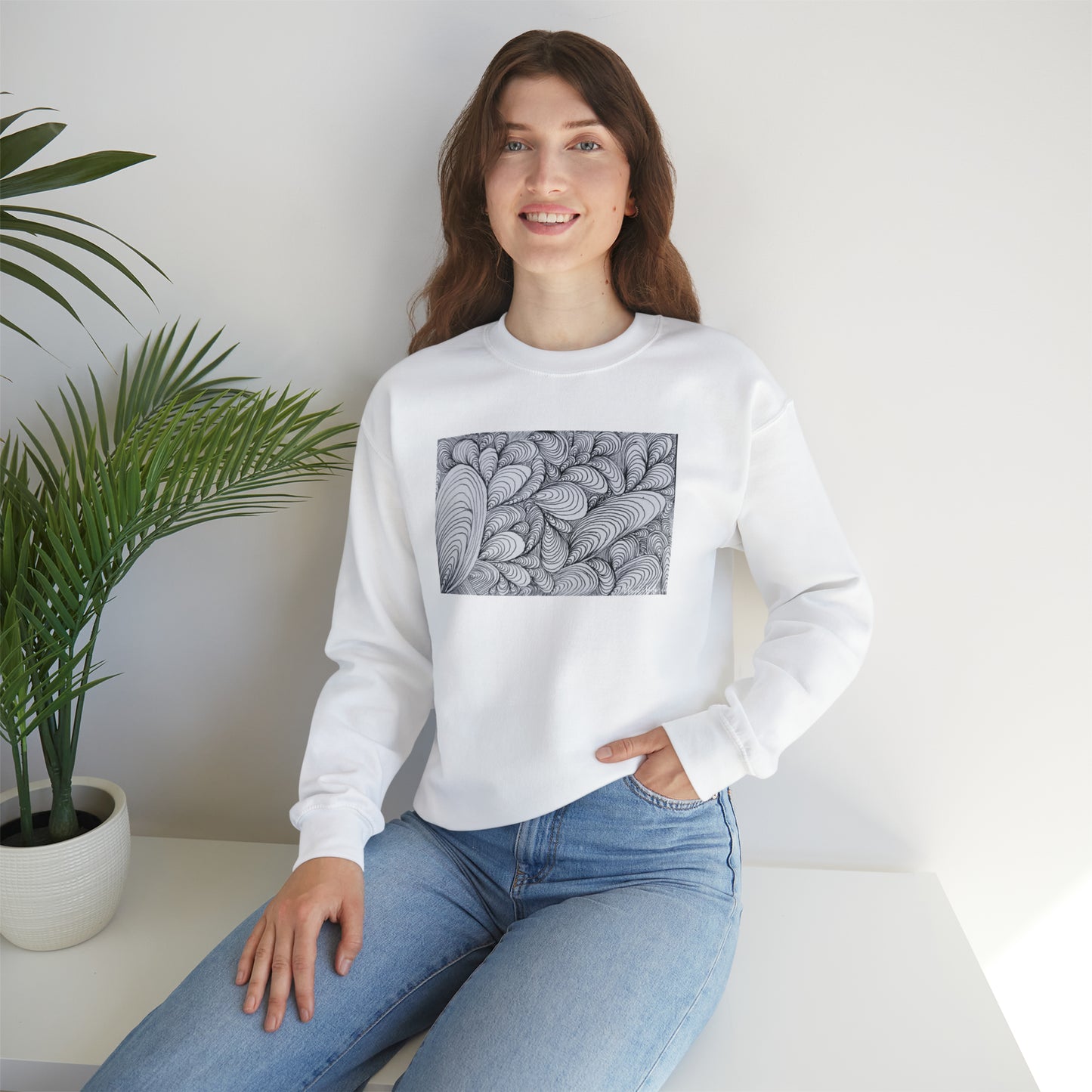 Unisex Original Rough Art Midsize Print Sweatshirt - Vapors