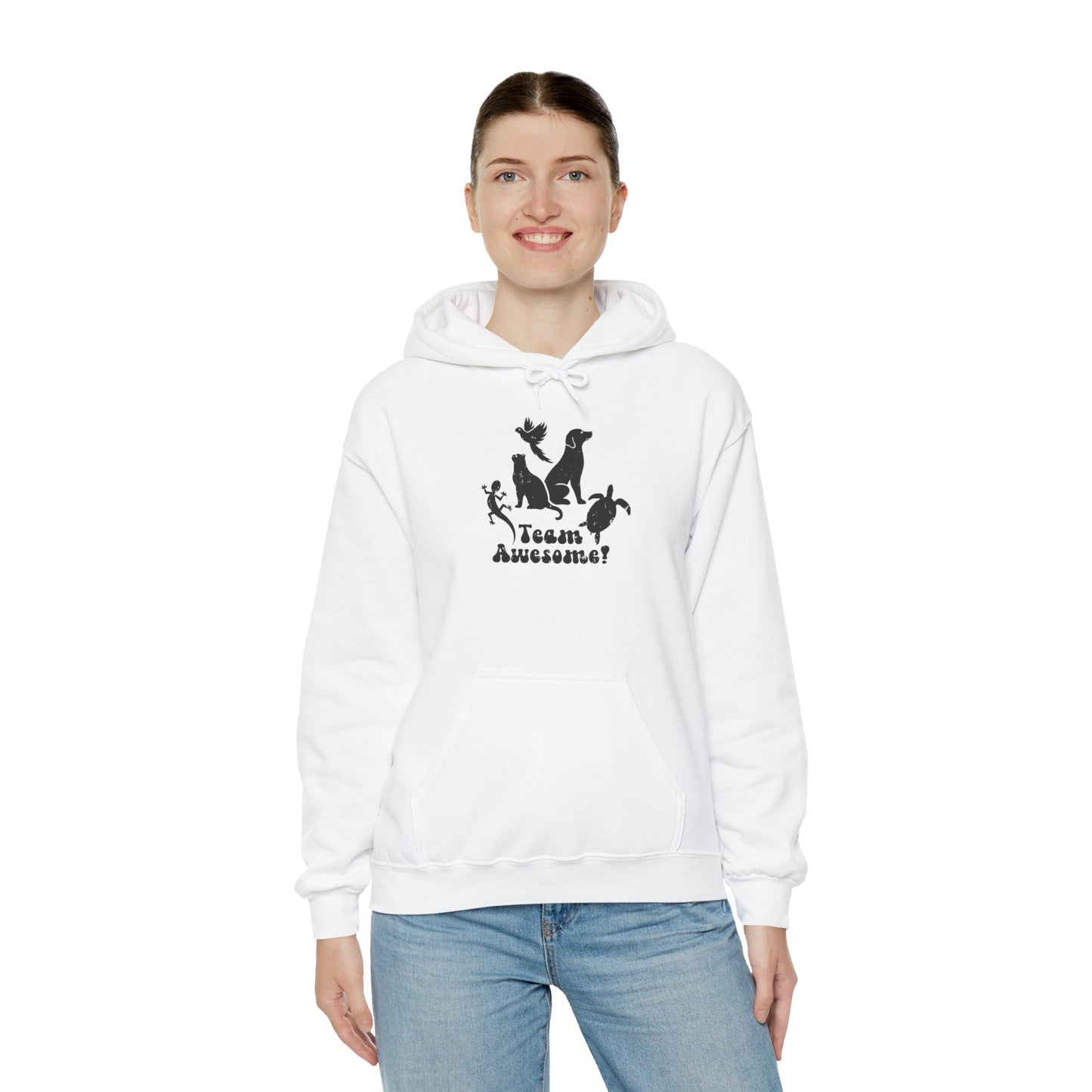 Unisex Animal Lover Lizard Cat Bird Dog Turtle Team Awesome Hooded Sweatshirt