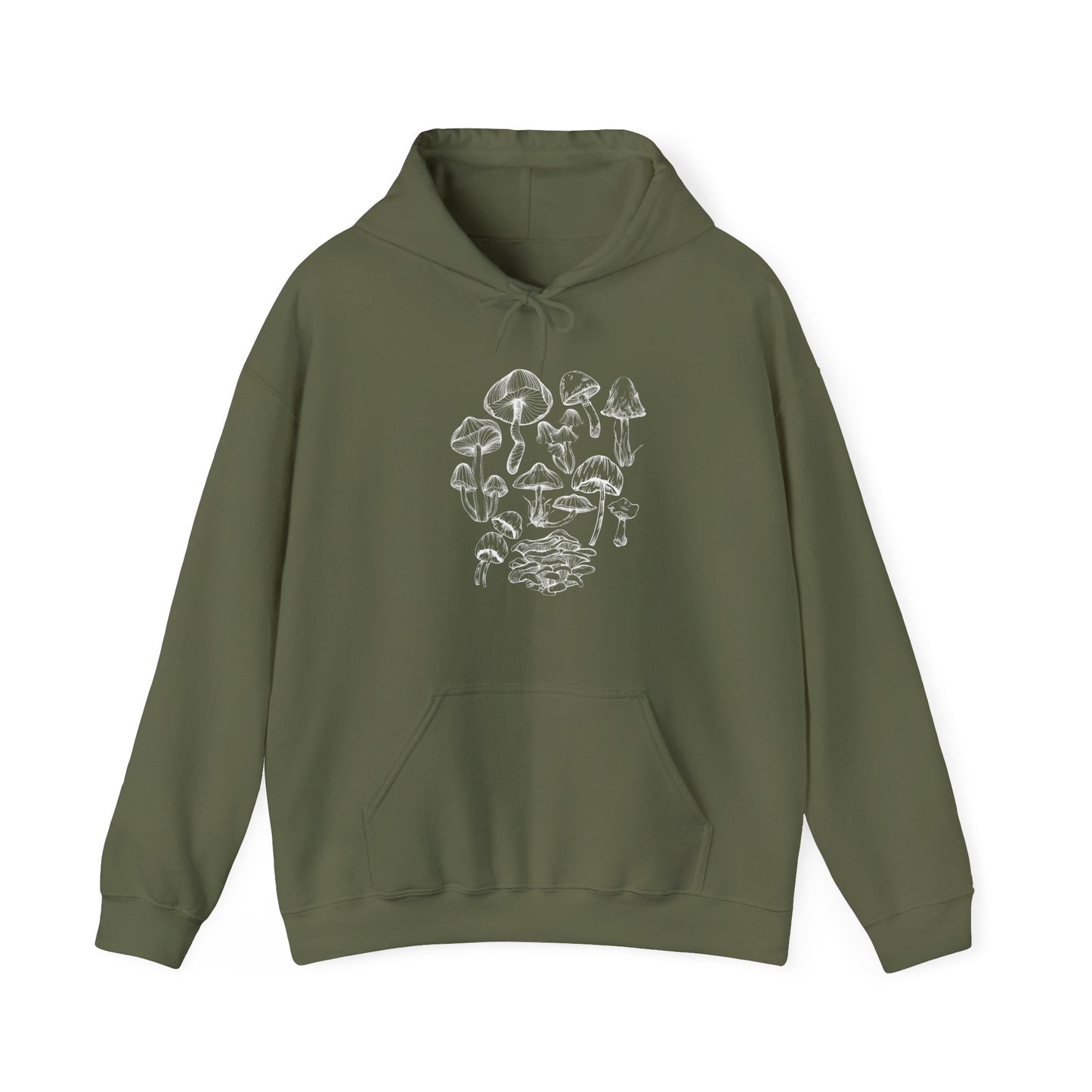 Unisex Mushroom Lover Fungi Print Toadstool Hooded Sweatshirt