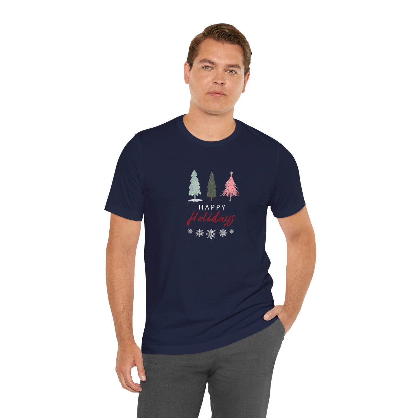 Unisex Jersey Short Sleeve Happy Holidays Seasons Greetings Fall T-Shirt