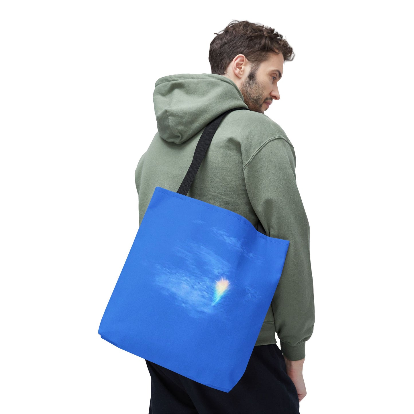 Unisex Fire Rainbow Sky Blue All Over Print Tote Bag