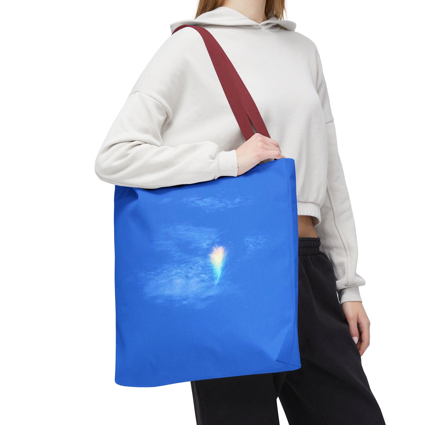 Unisex Fire Rainbow Sky Blue All Over Print Tote Bag