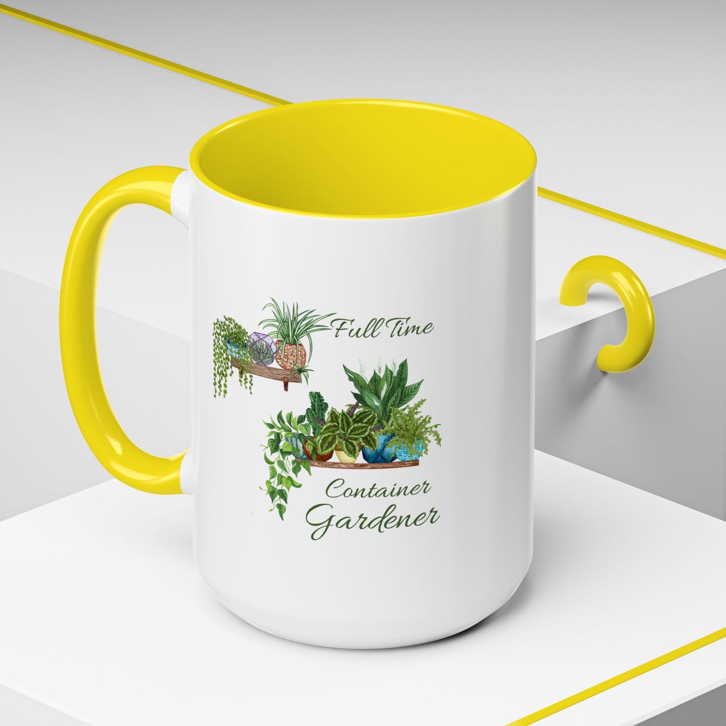 11oz/15oz Garden Themed Full Time Container Gardener Plant Parent Coffee Mug