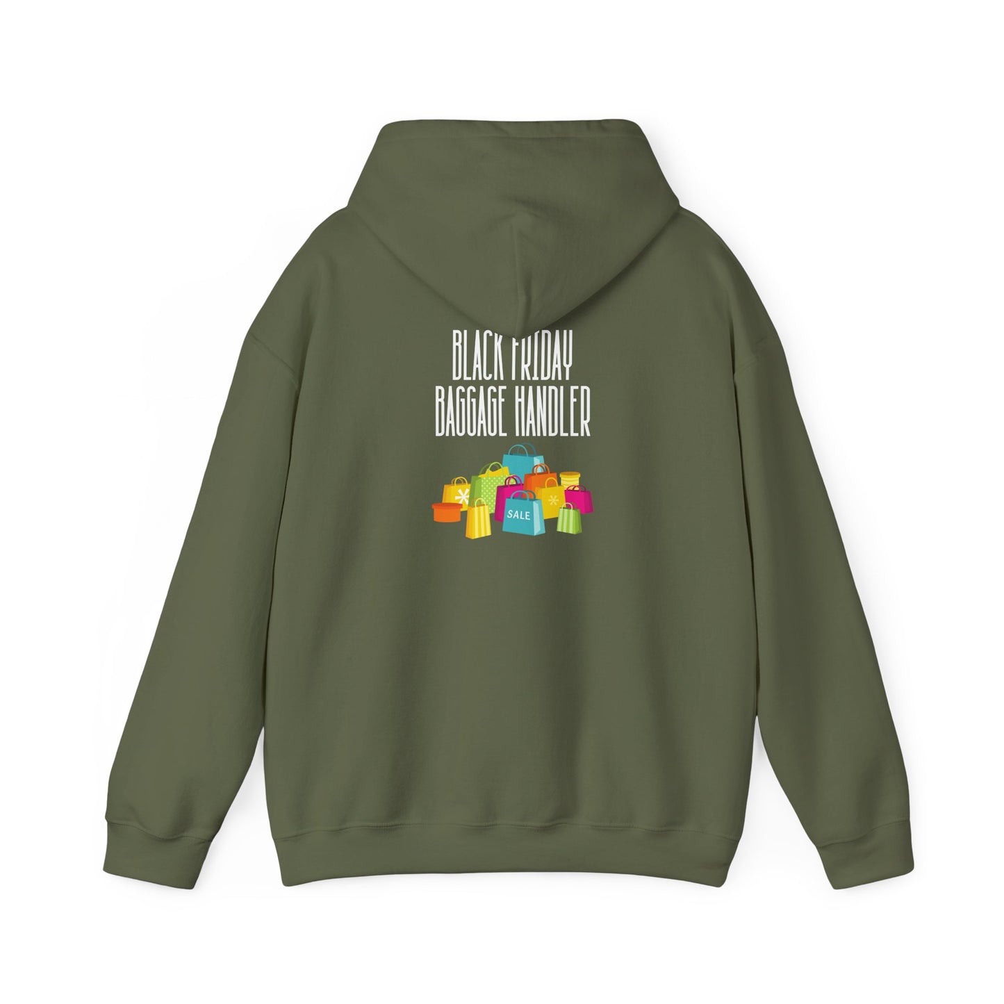 Unisex Heavy Blend™ Black Friday Christmas Sales Baggage Handler Shopping Sales Hooded Sweatshirt