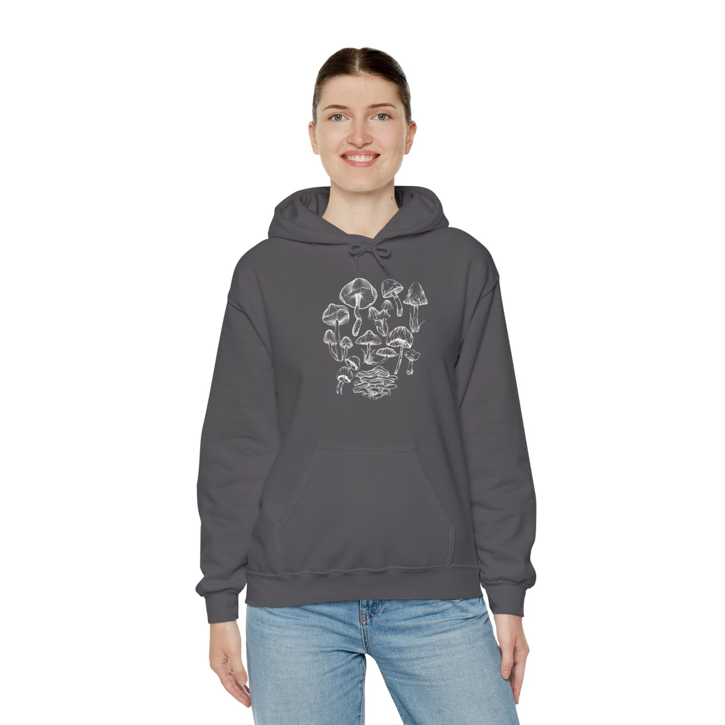 Unisex Mushroom Lover Fungi Print Toadstool Hooded Sweatshirt