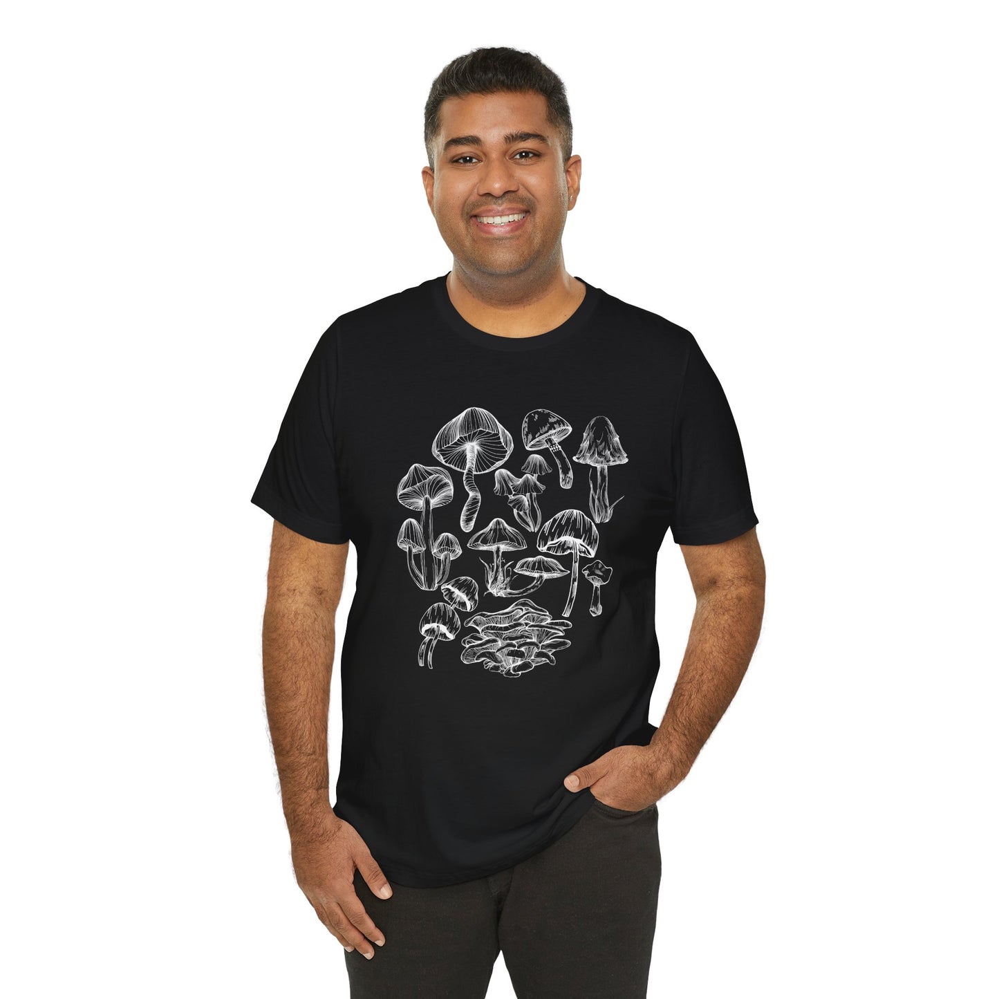 Unisex Mushroom Lover Fungi Print Toadstool T-Shirt