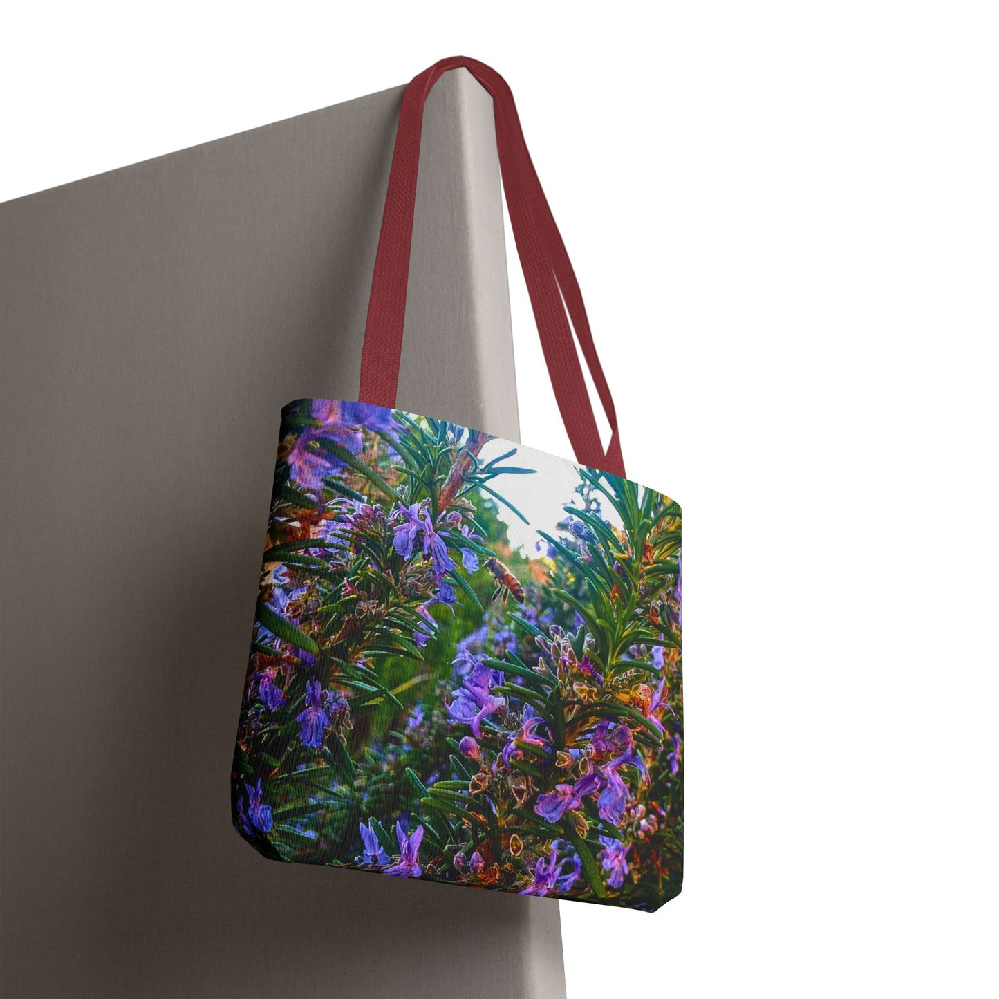 Garden Themed Bee and Rosemary Tote Bag