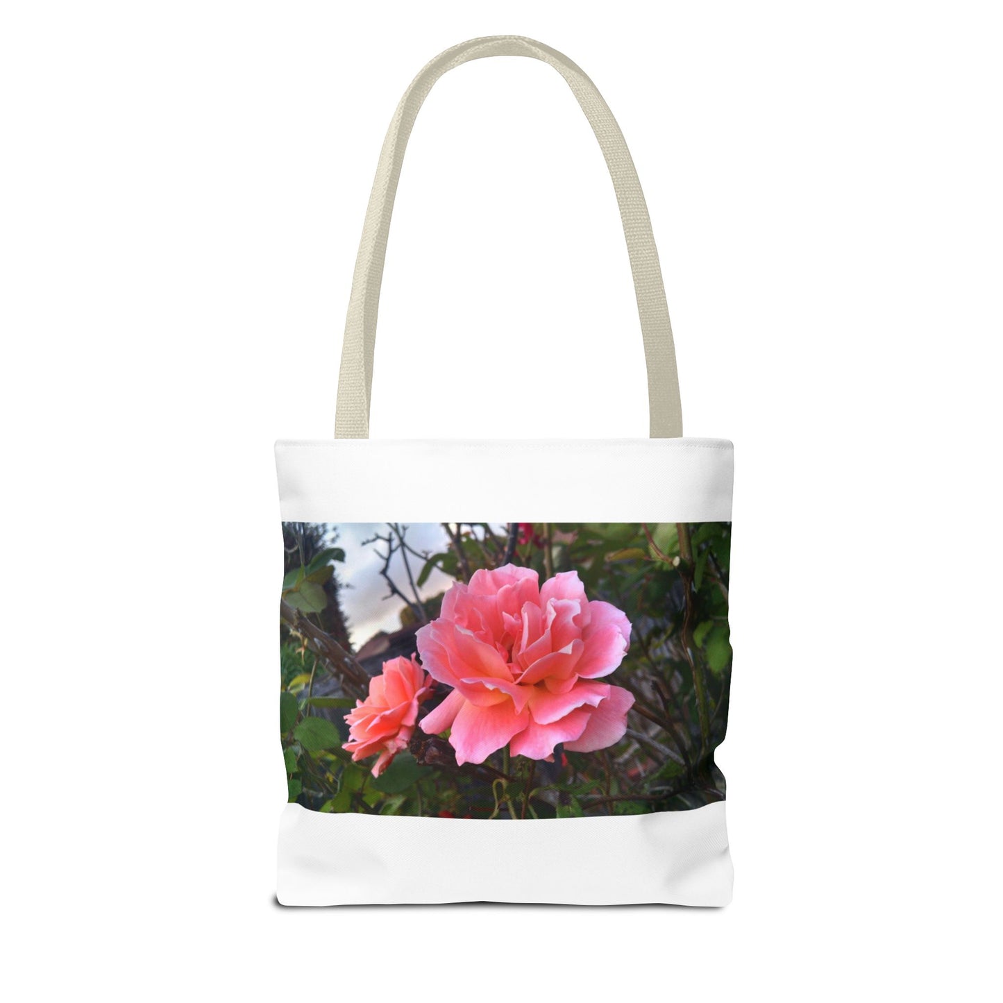 Unisex Garden Themed Double Delight Roses Reusable Tote Bag