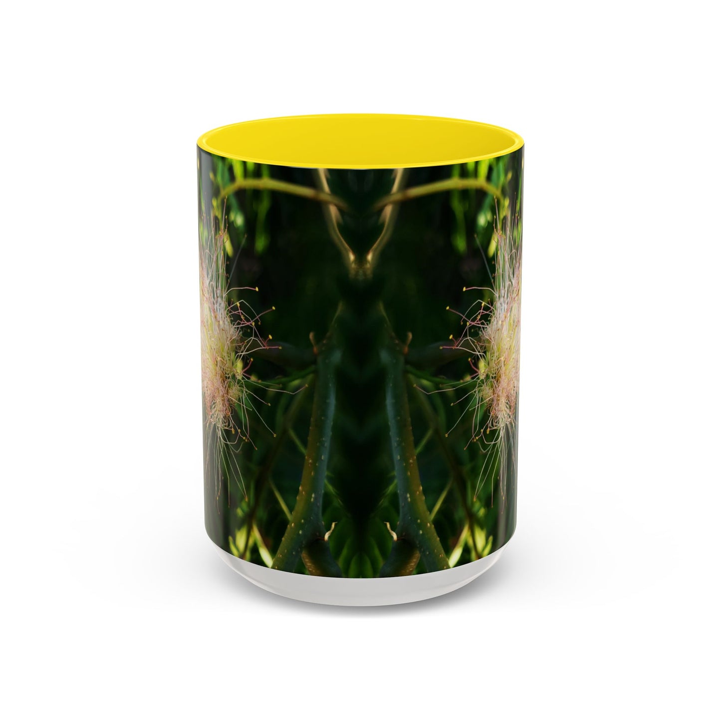 11oz /15oz Garden Themed Silk Blossom Plant Foliage Two Tone Coffee Mug