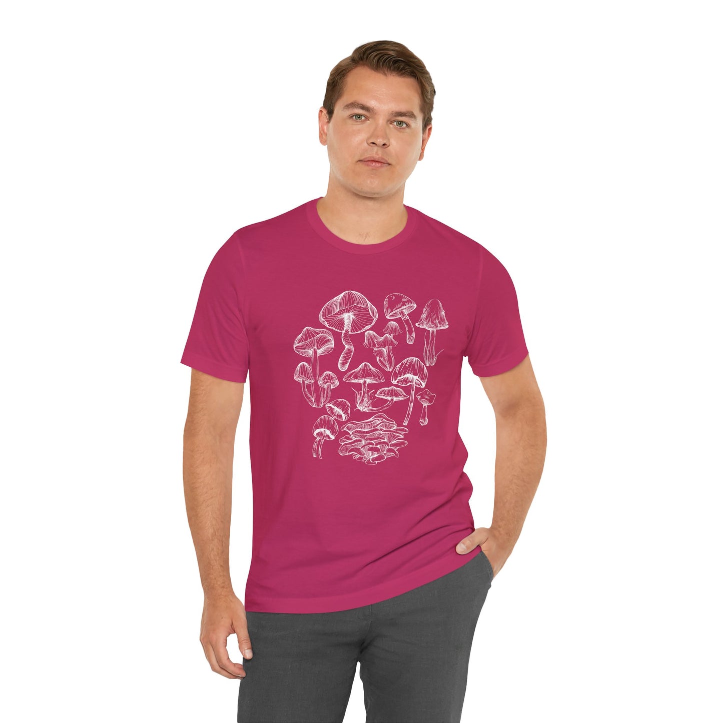 Unisex Mushroom Lover Fungi Print Toadstool T-Shirt