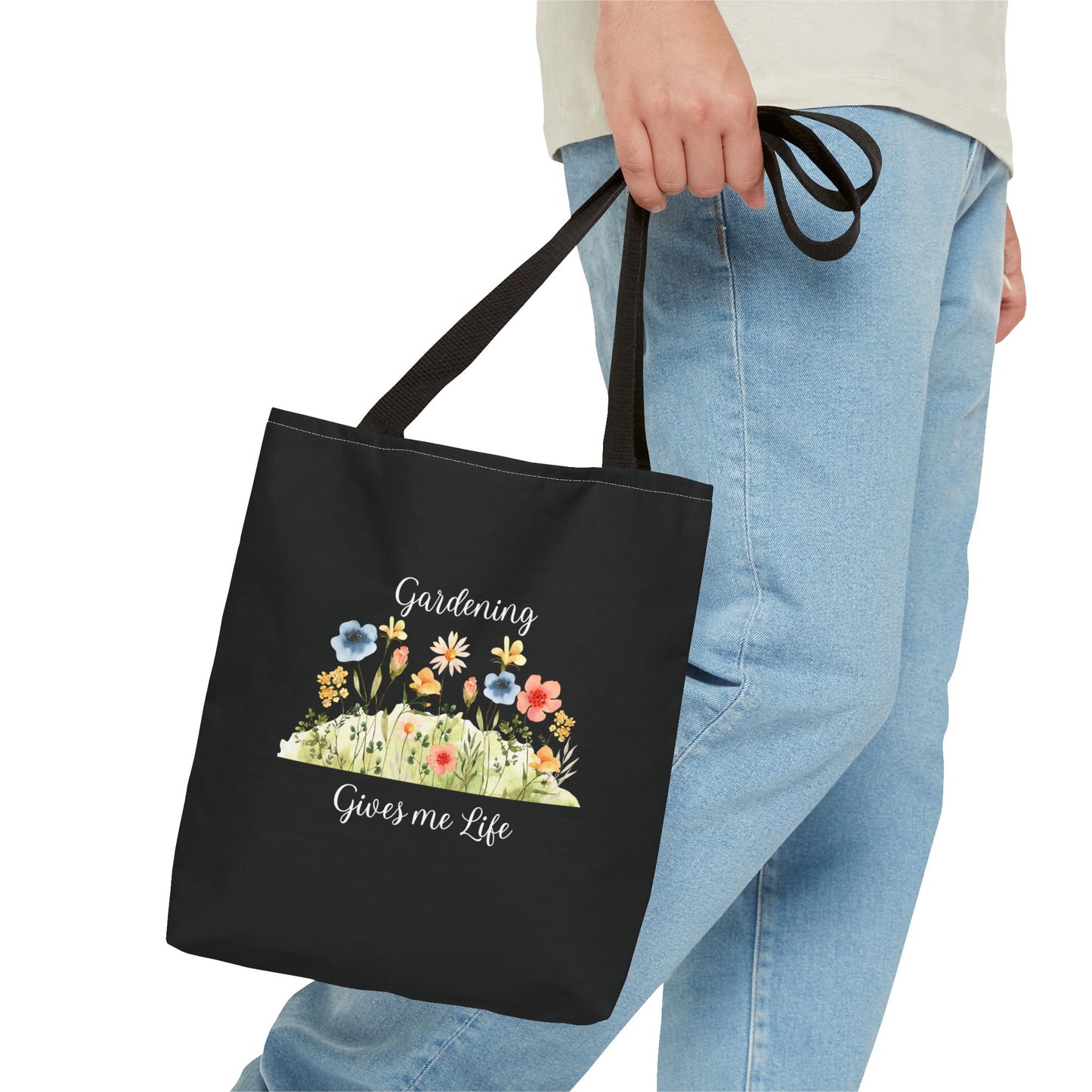 Unisex Gardening Gives Me Life Tote Bag - Black