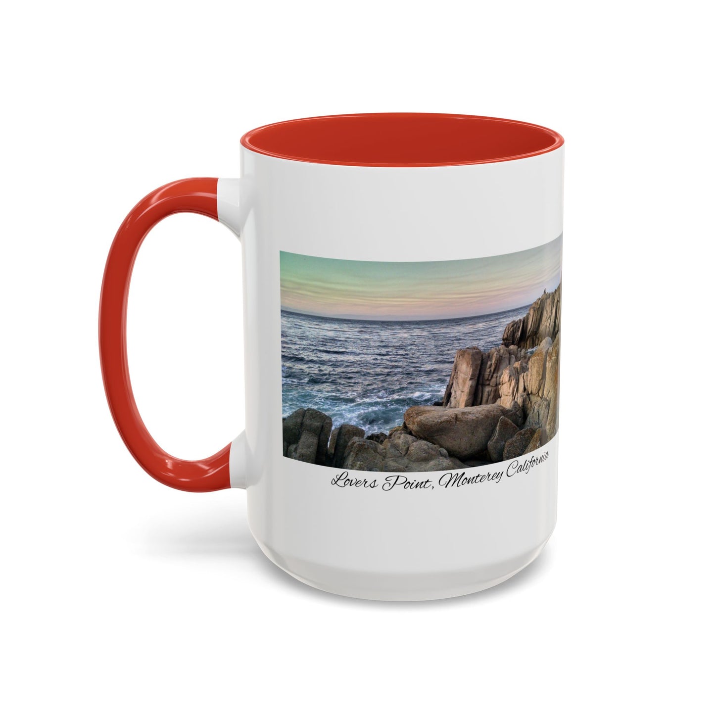11oz/15oz Ocean View Travelers Coffee Mug Lovers Point, Monterey California San Francisco Bay Area Keepsake