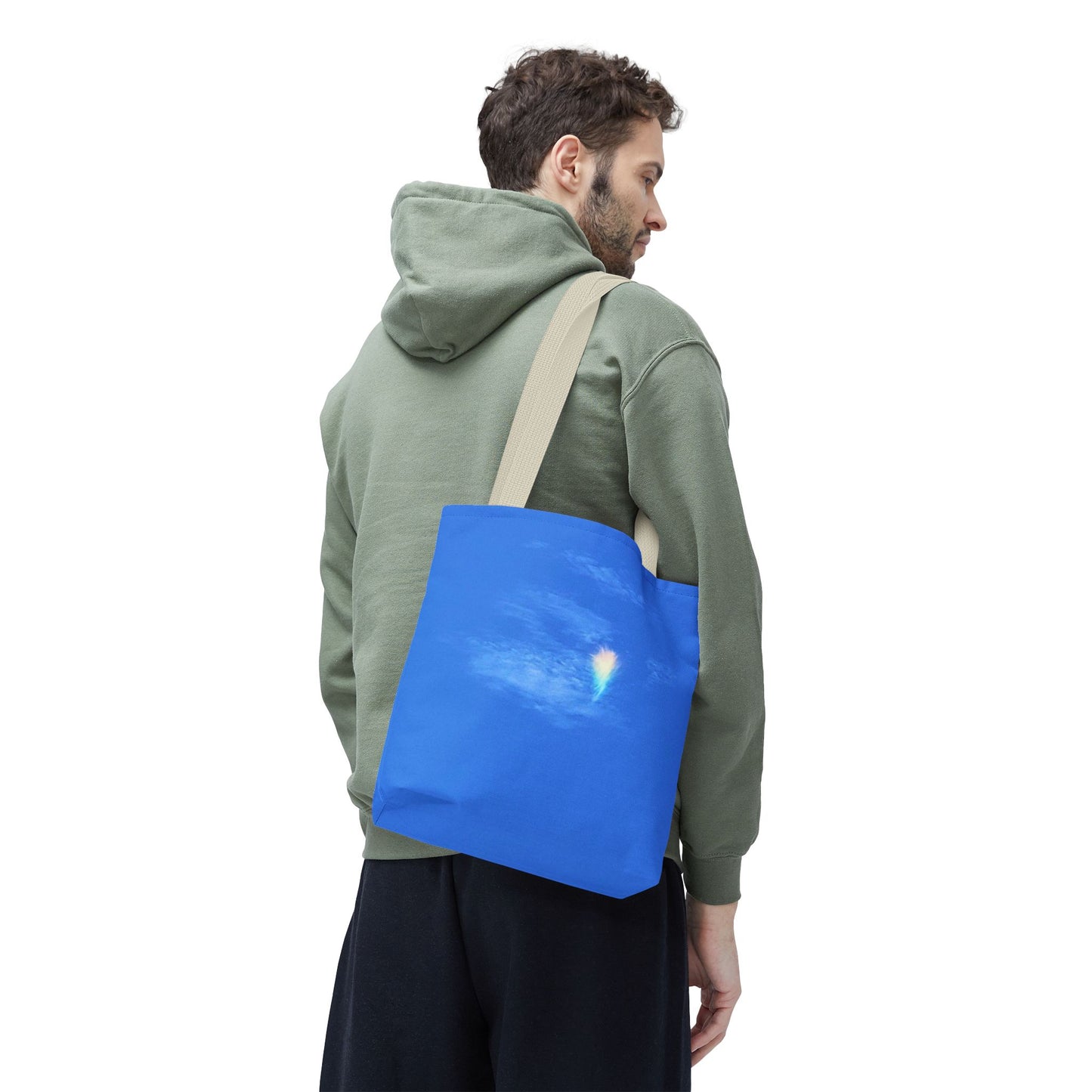 Unisex Fire Rainbow Sky Blue All Over Print Tote Bag