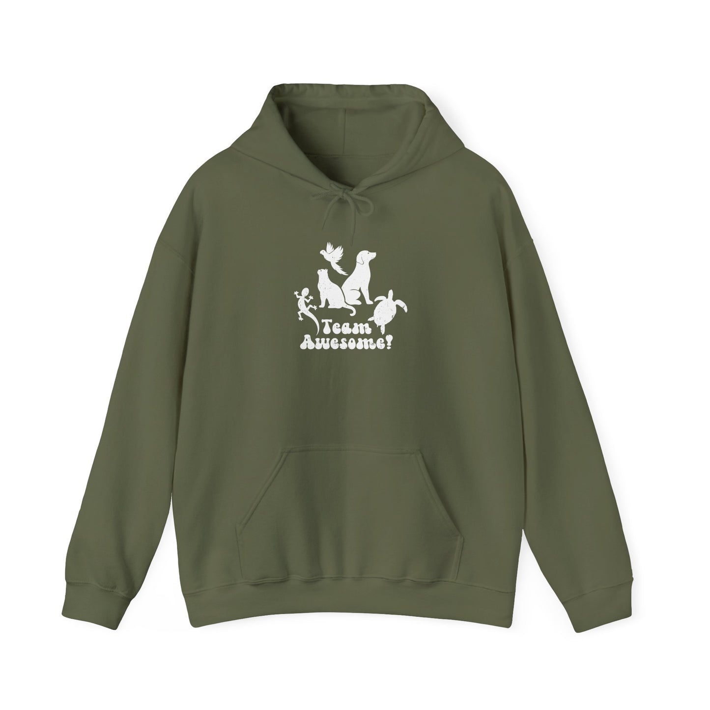 Unisex Animal Lover Lizard Cat Bird Dog Turtle Team Awesome Hooded Sweatshirt