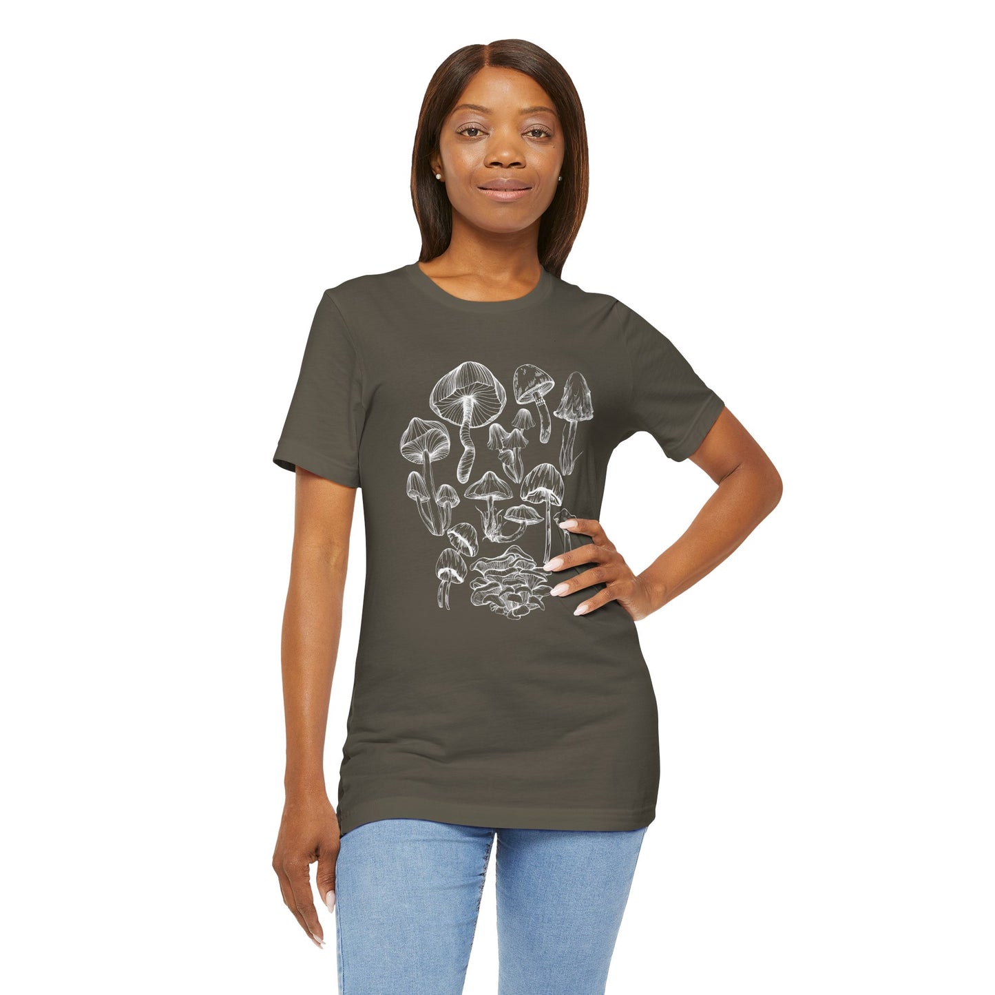 Unisex Mushroom Lover Fungi Print Toadstool T-Shirt