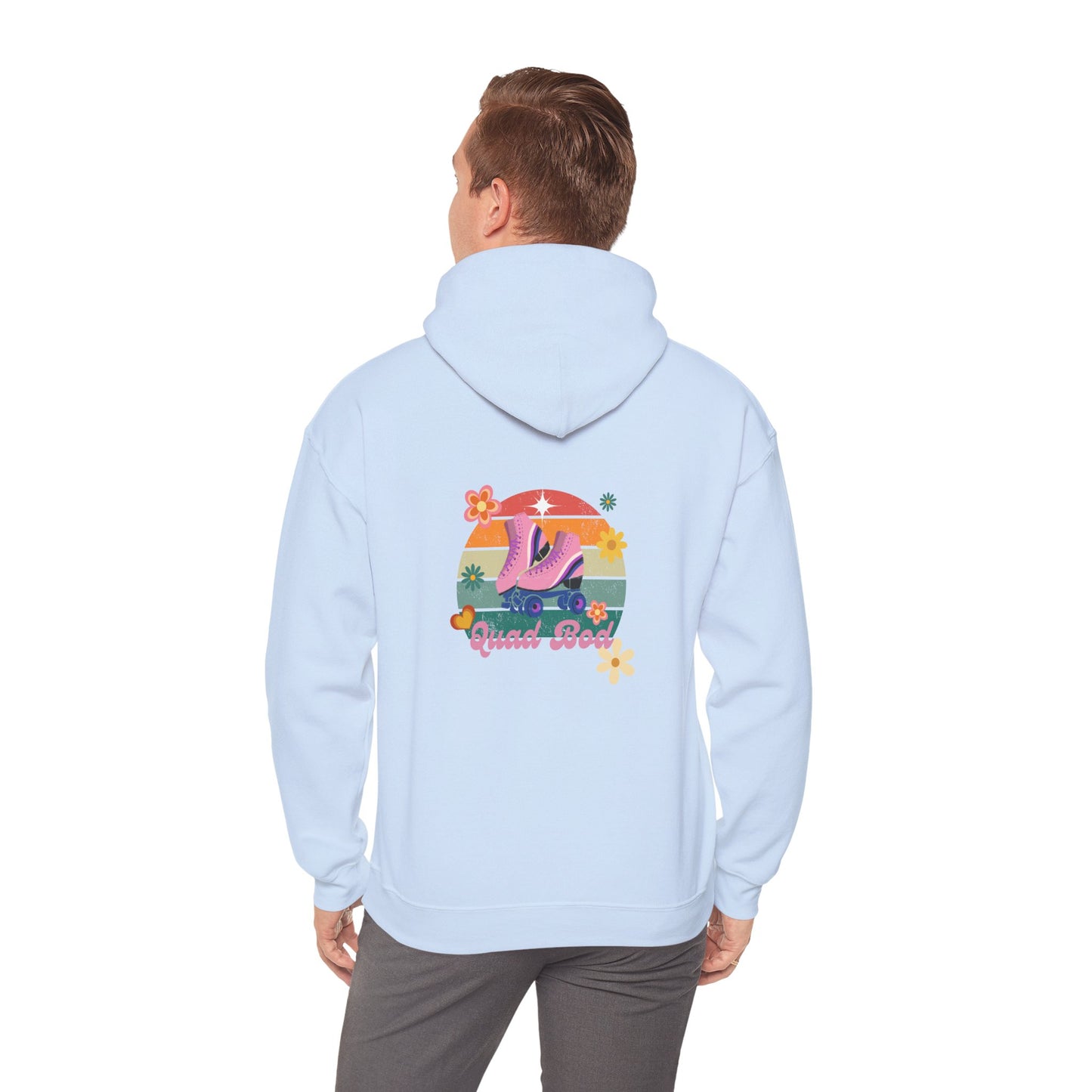 Unisex Heavy Blend™ Quad Bod Retro Vibes Rollerskater Hooded Sweatshirt