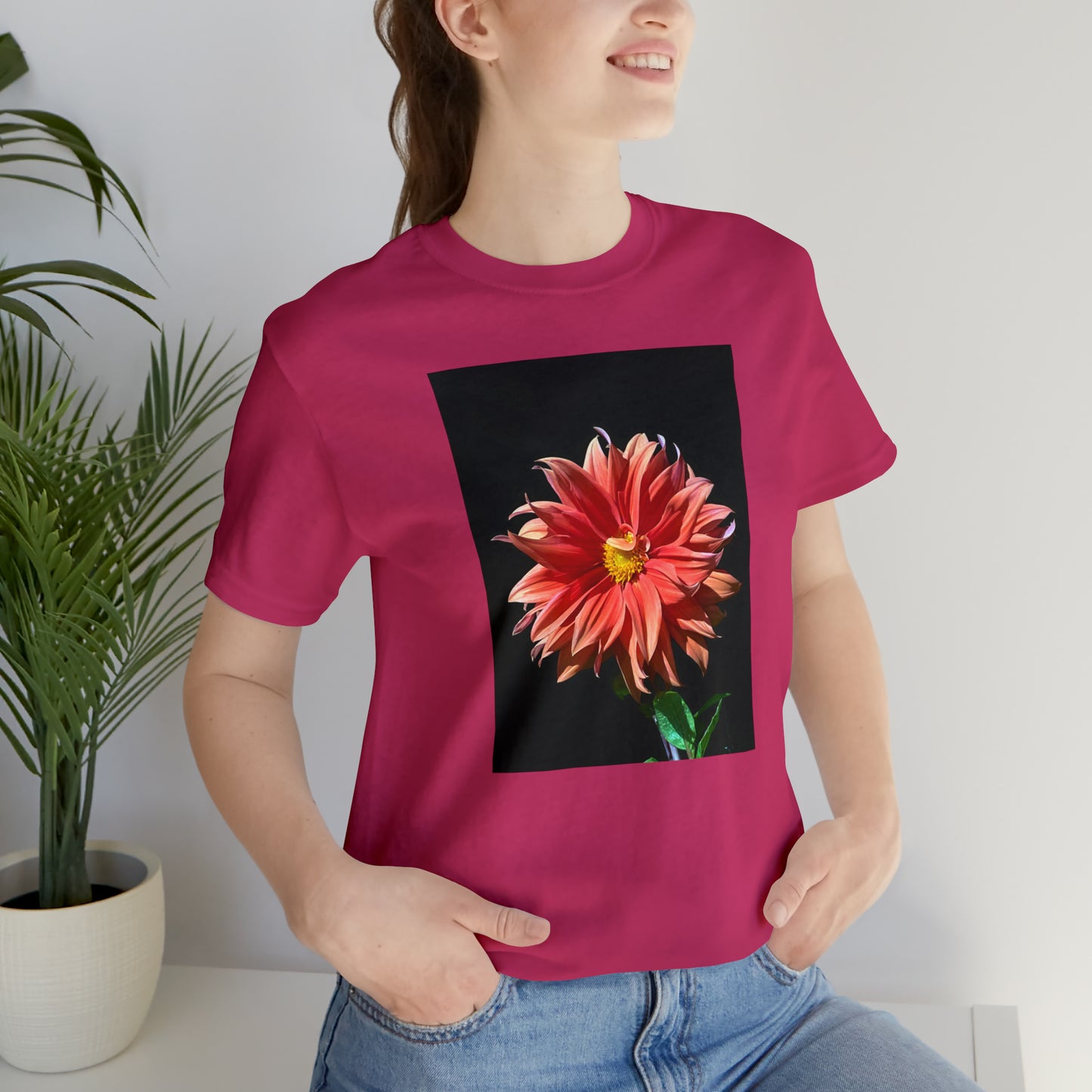 Unisex Jersey Short Sleeve Dahlia Flower T-Shirt