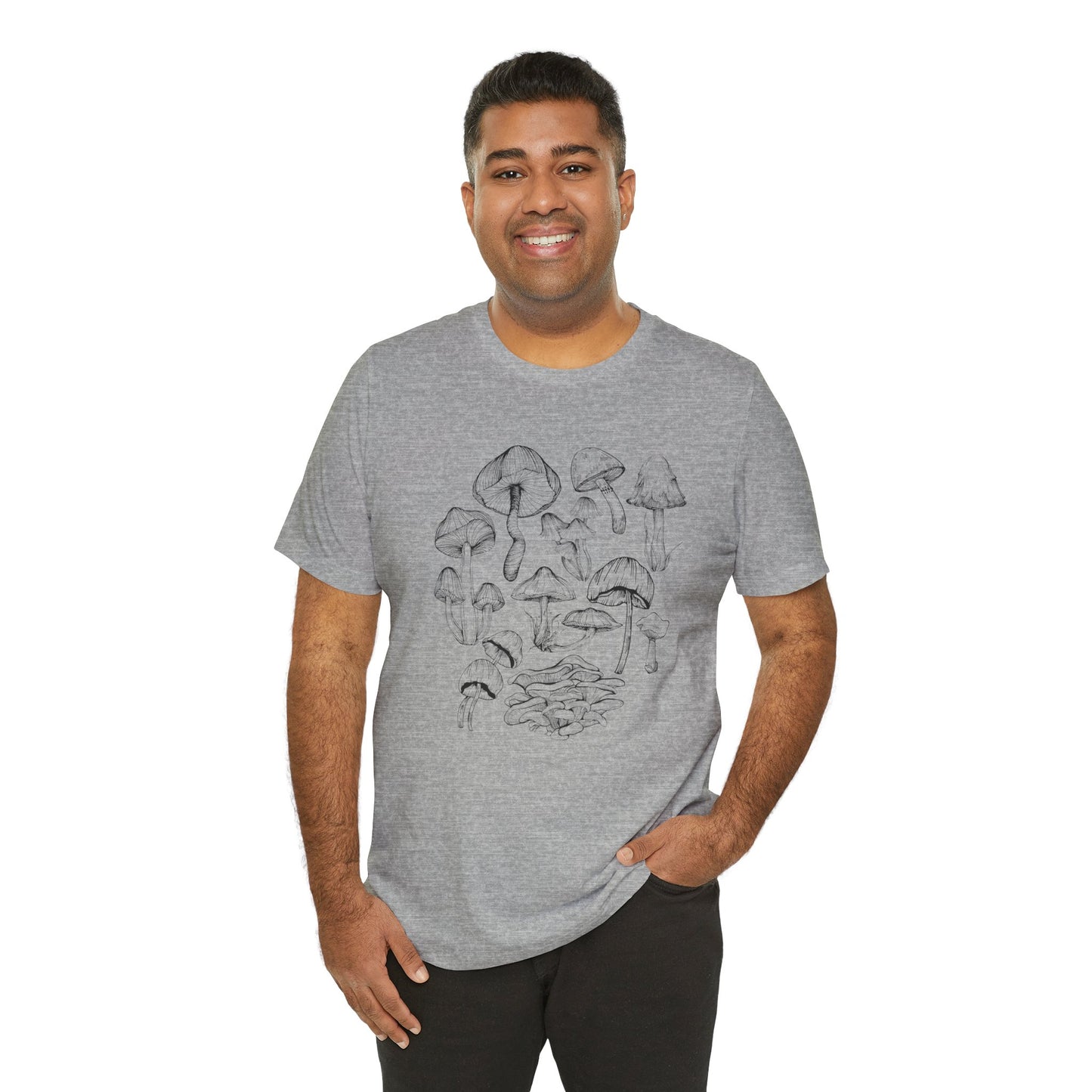 Unisex Mushroom Lover Fungi Print Toadstool T-Shirt