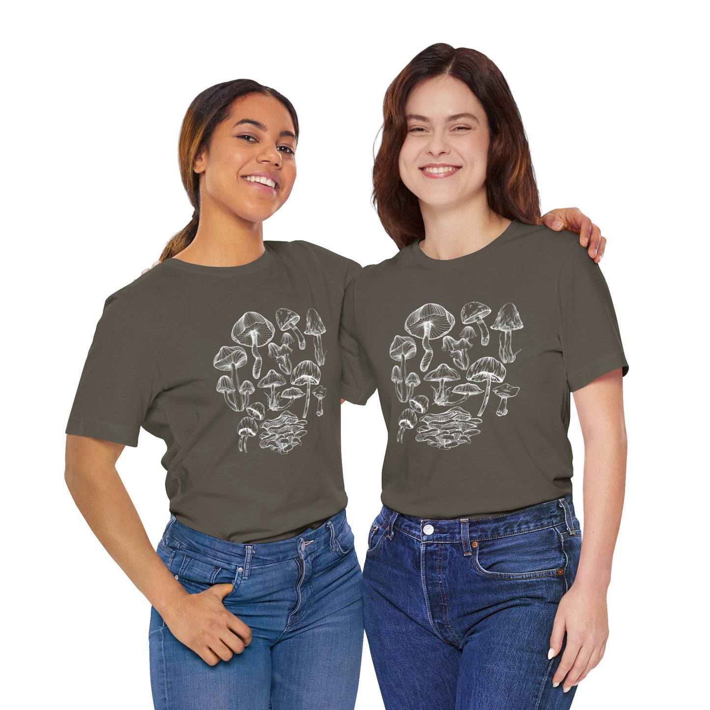 Unisex Mushroom Lover Fungi Print Toadstool T-Shirt