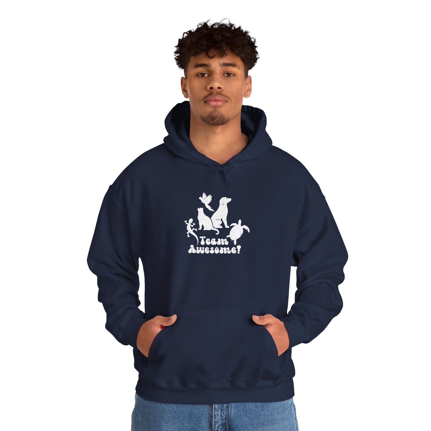 Unisex Animal Lover Lizard Cat Bird Dog Turtle Team Awesome Hooded Sweatshirt