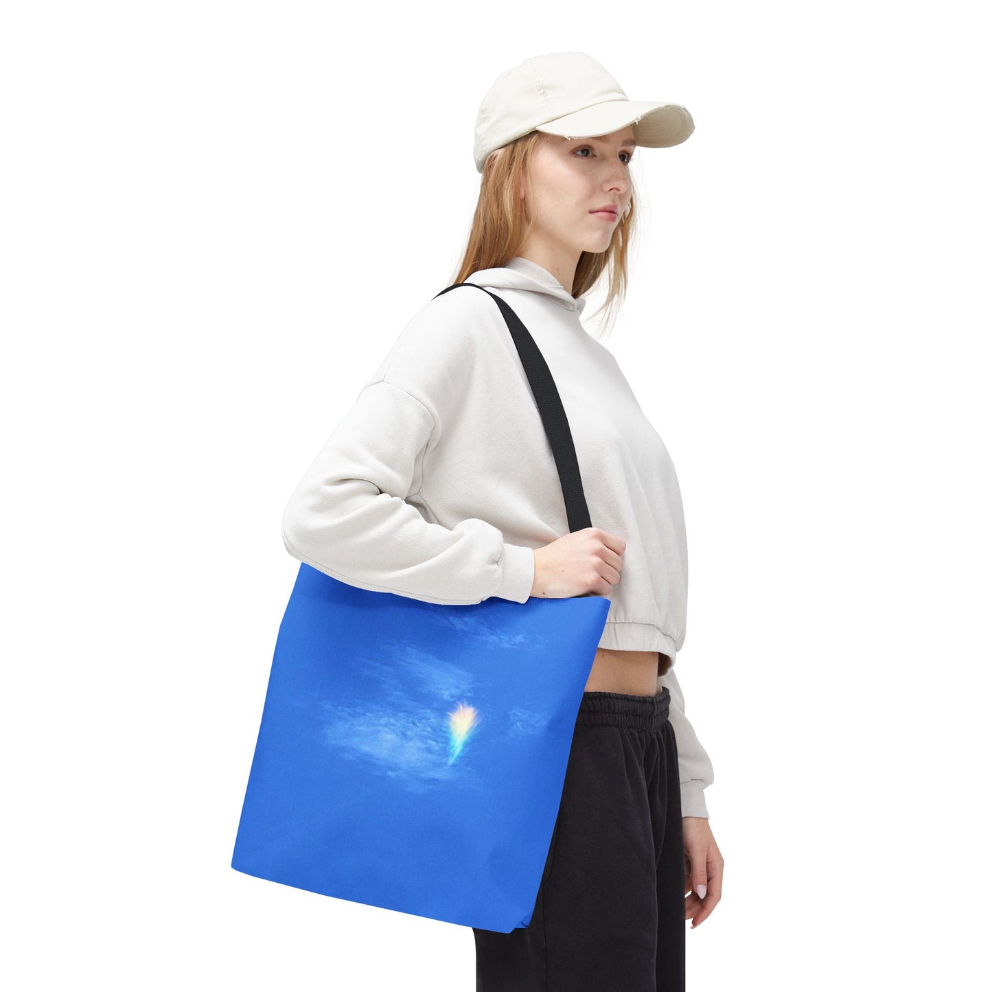 Unisex Fire Rainbow Sky Blue All Over Print Tote Bag