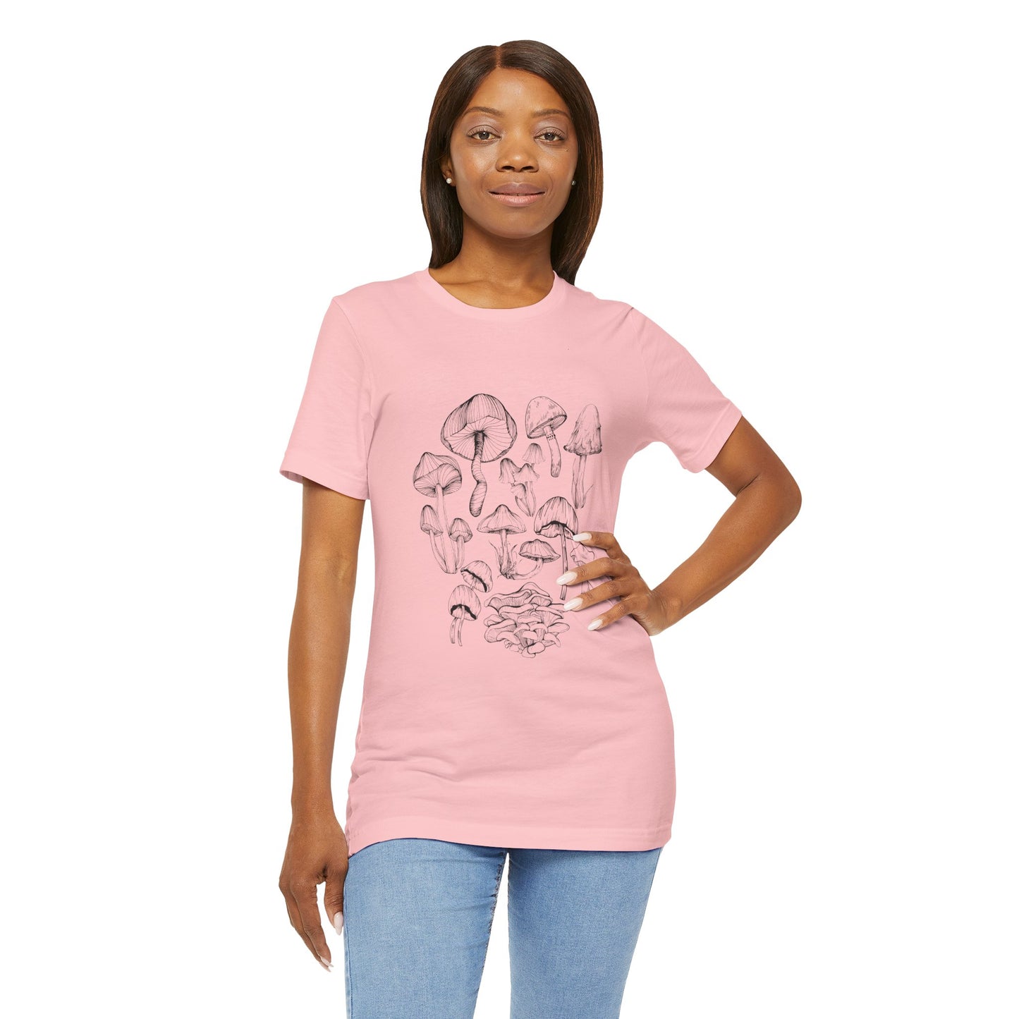 Unisex Mushroom Lover Fungi Print Toadstool T-Shirt