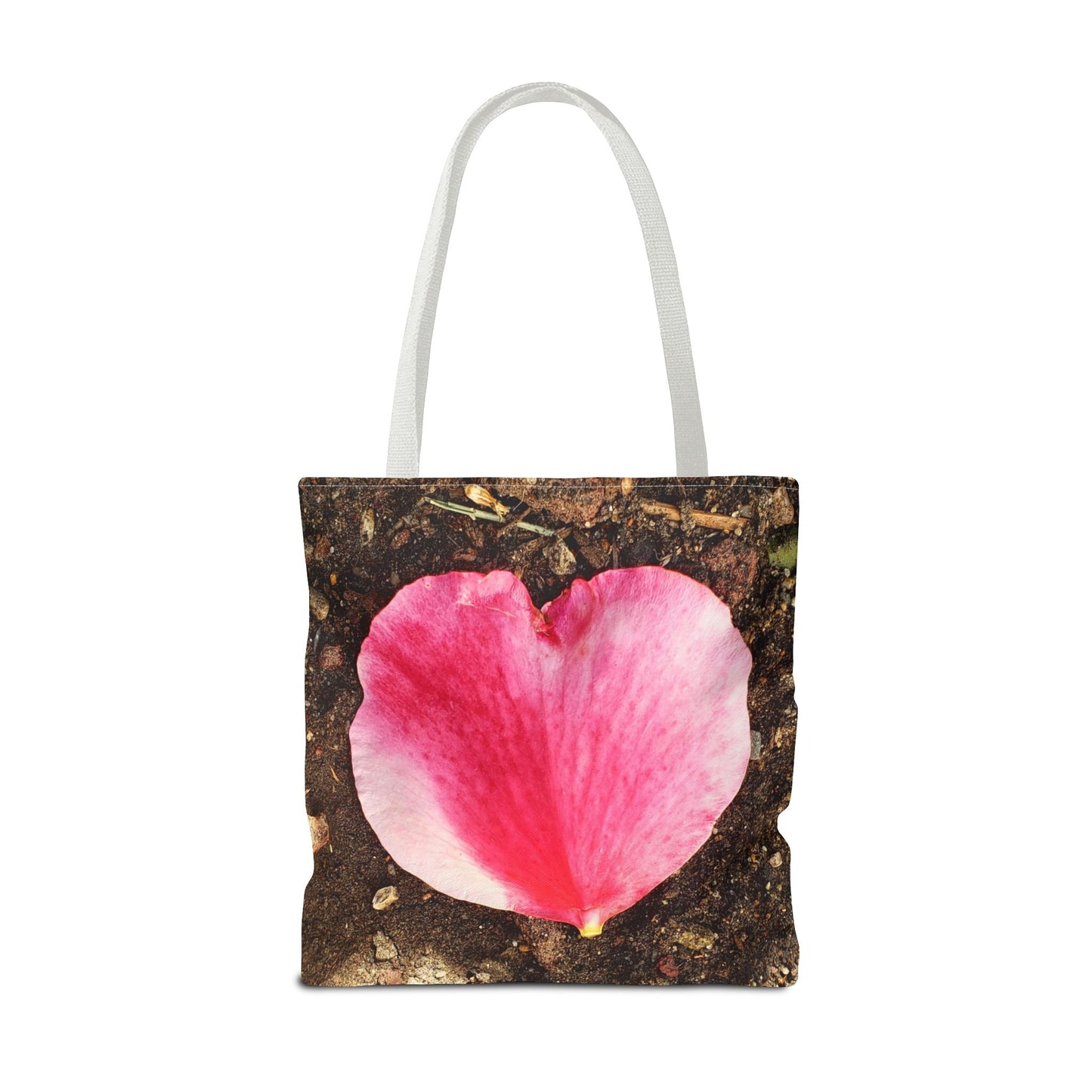 Unisex Garden Themed Double Delight Heart Shaped Rose Petal Tote Bag