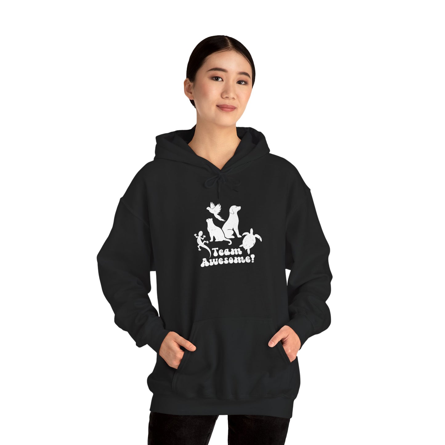 Unisex Animal Lover Lizard Cat Bird Dog Turtle Team Awesome Hooded Sweatshirt