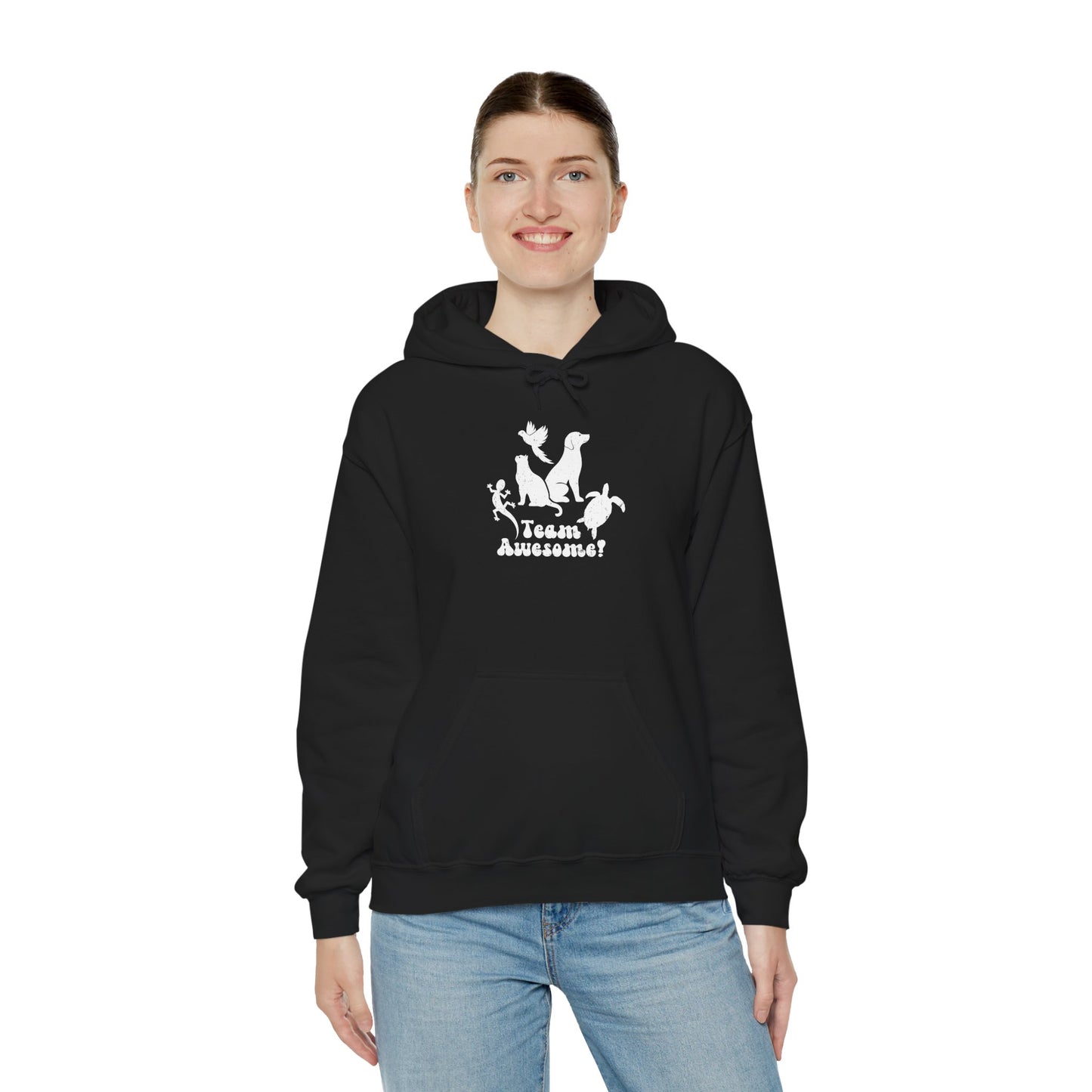 Unisex Animal Lover Lizard Cat Bird Dog Turtle Team Awesome Hooded Sweatshirt