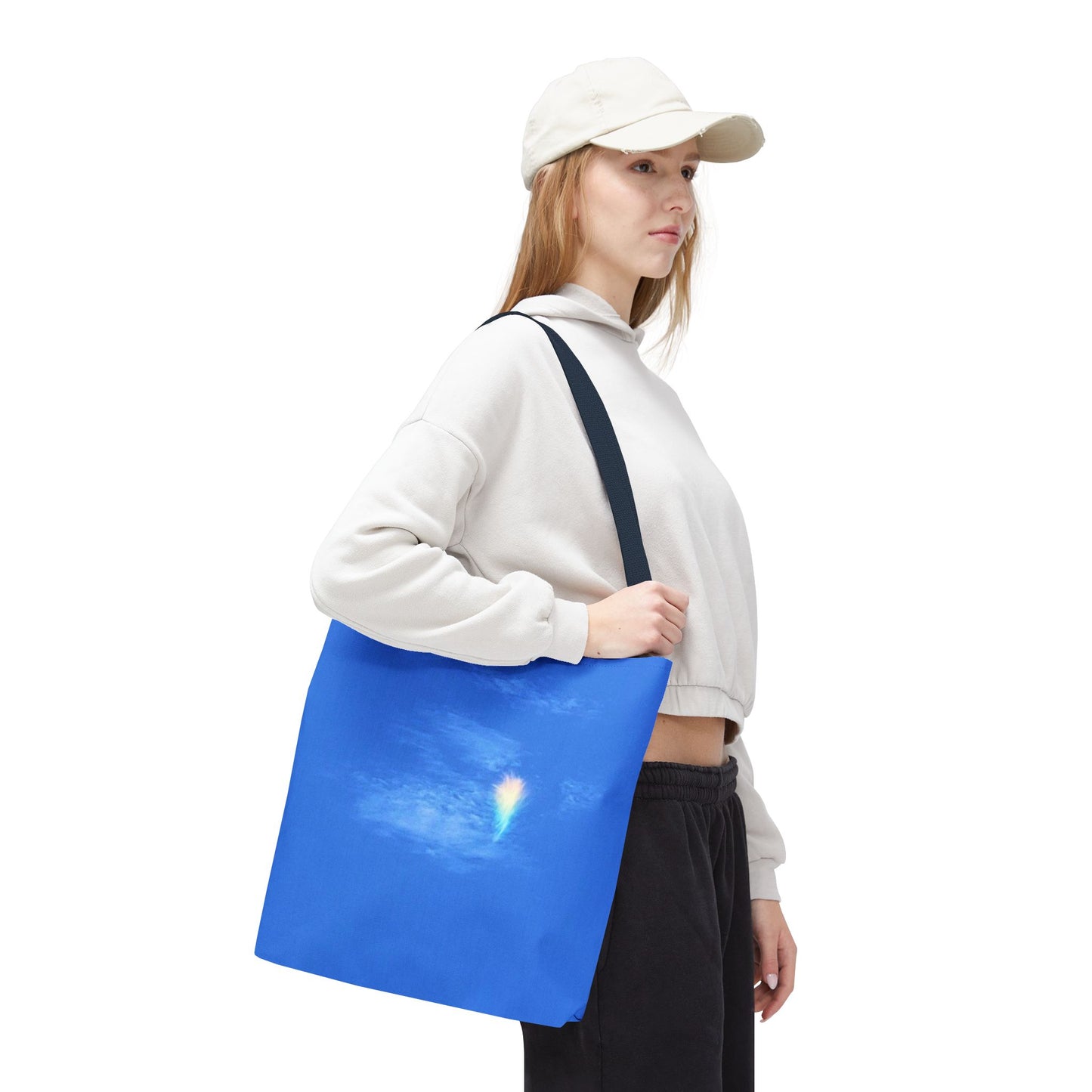 Unisex Fire Rainbow Sky Blue All Over Print Tote Bag