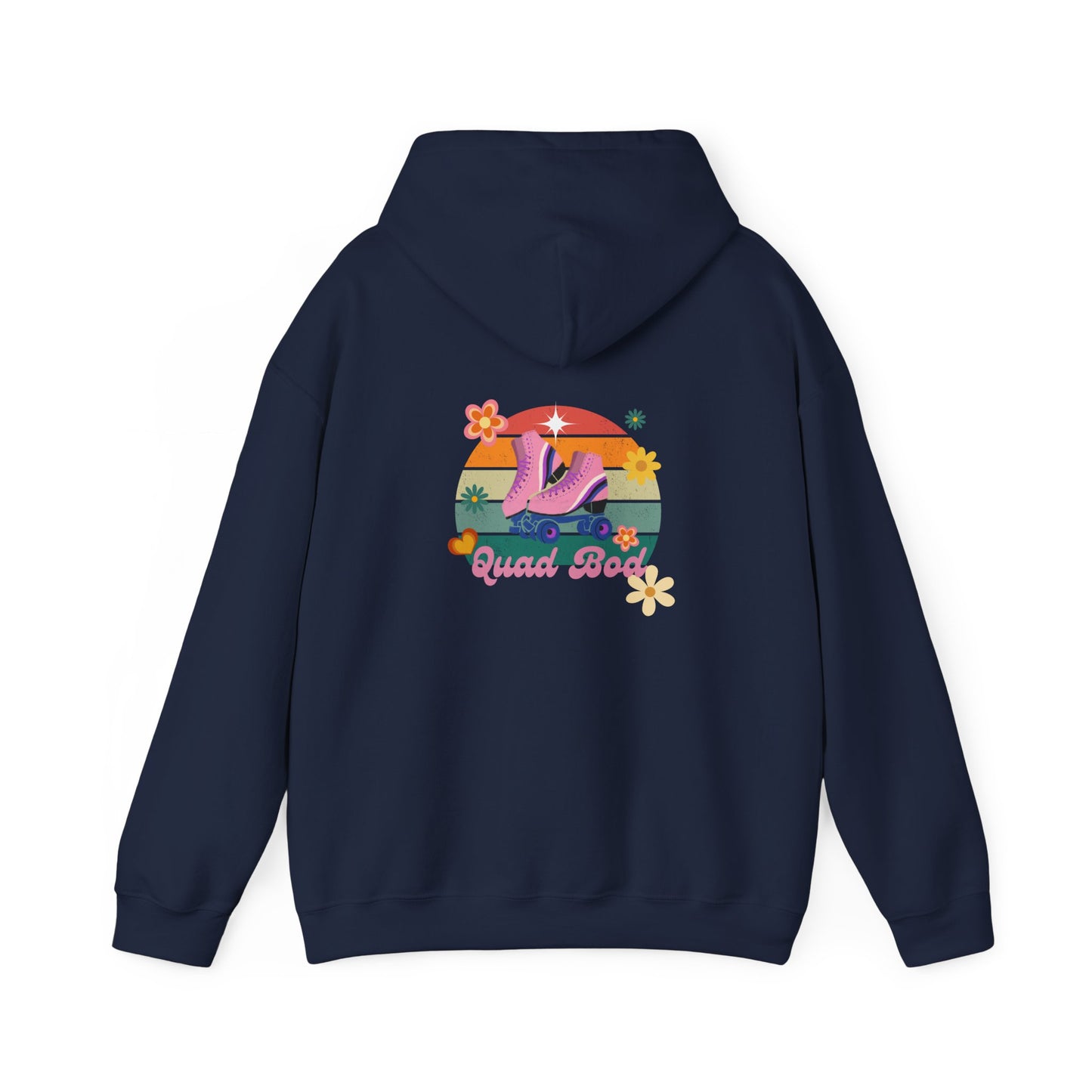 Unisex Heavy Blend™ Quad Bod Retro Vibes Rollerskater Hooded Sweatshirt