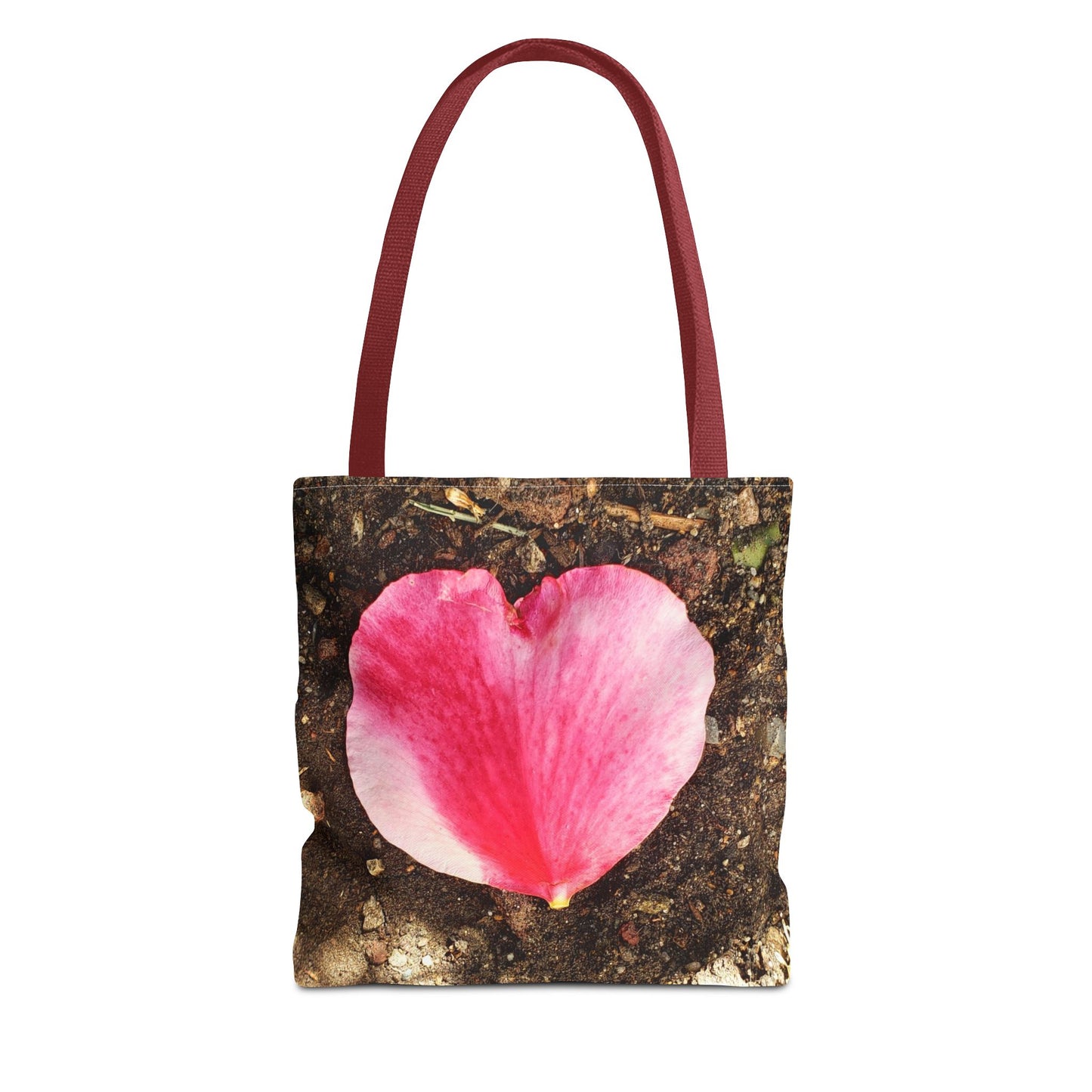 Unisex Garden Themed Double Delight Heart Shaped Rose Petal Tote Bag
