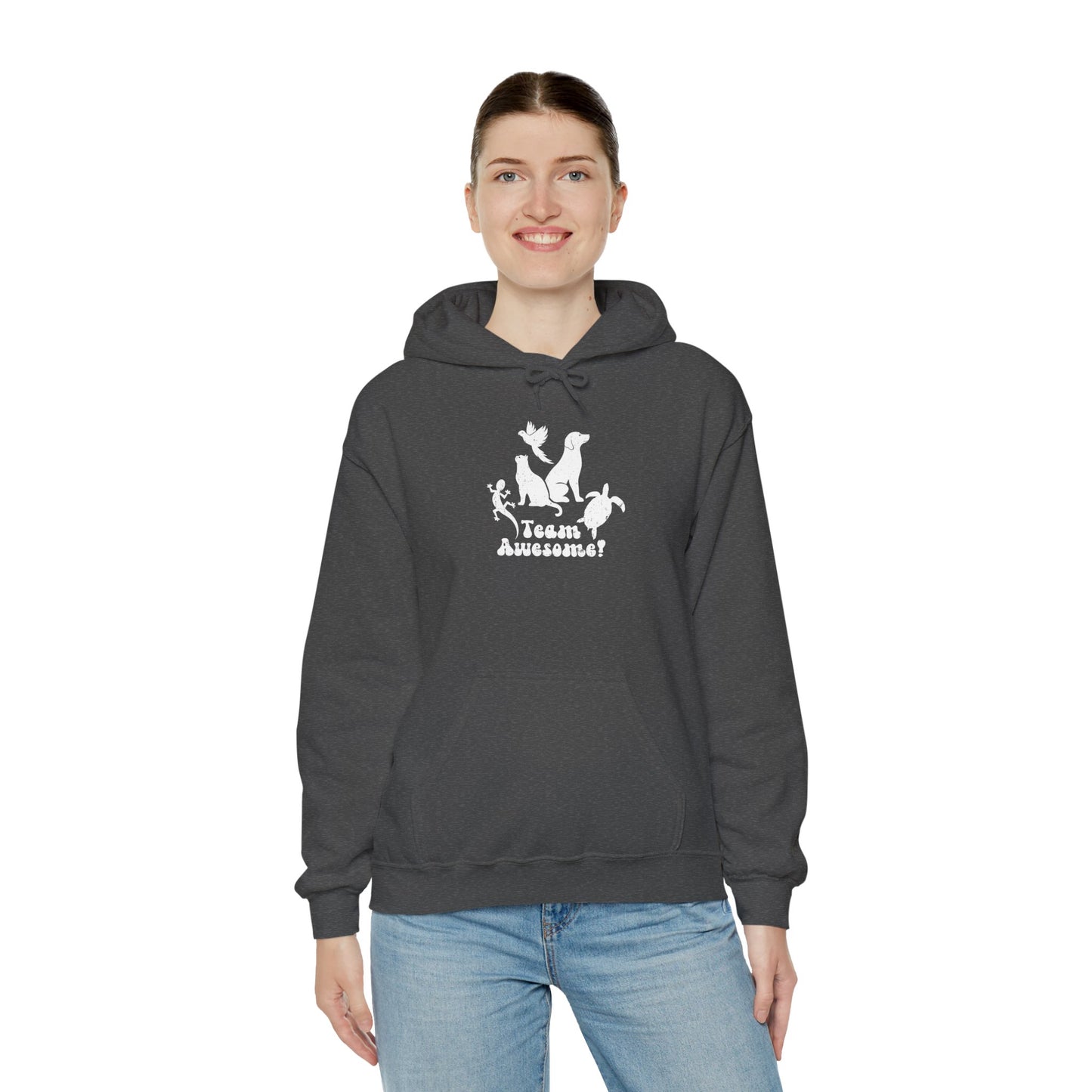 Unisex Animal Lover Lizard Cat Bird Dog Turtle Team Awesome Hooded Sweatshirt