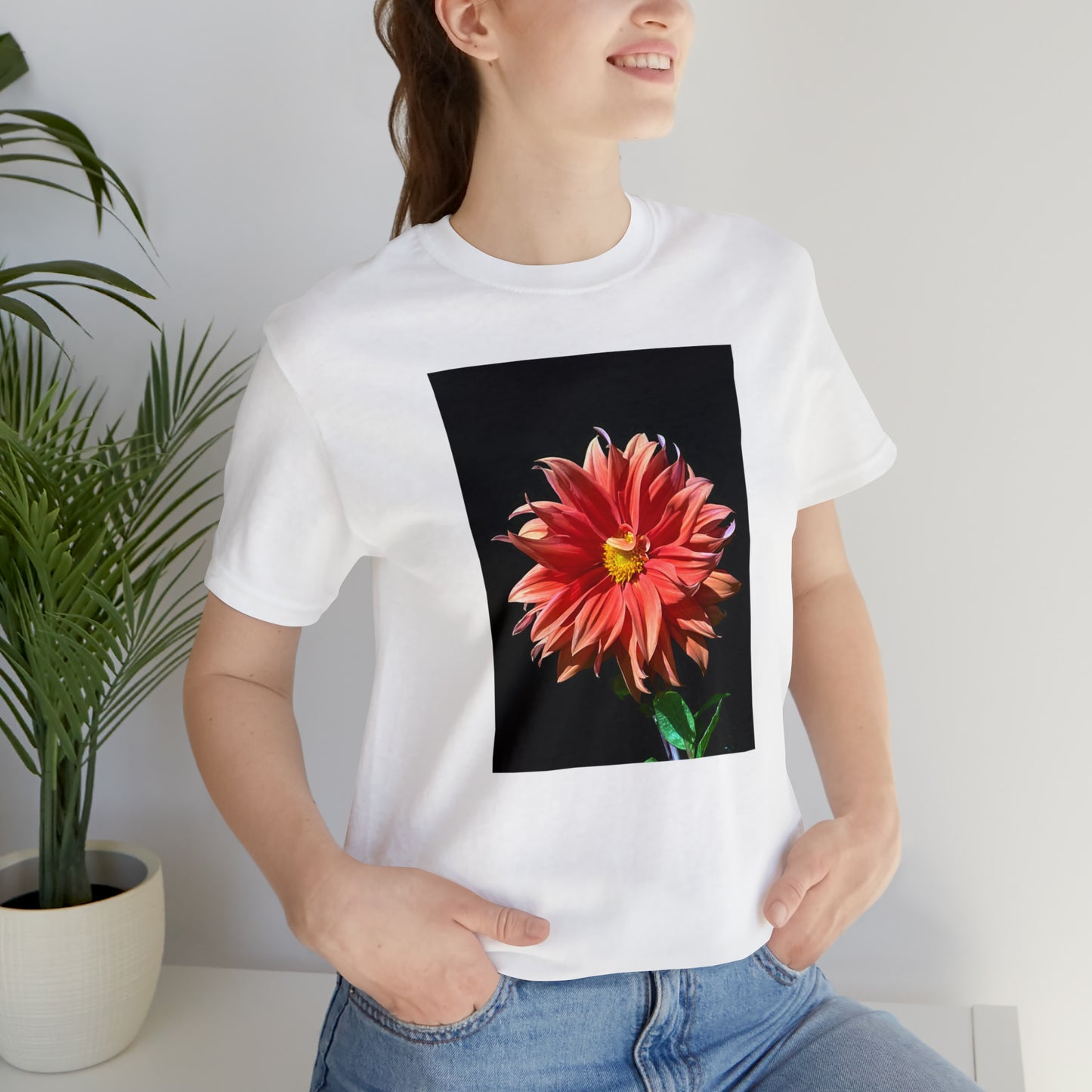 Unisex Jersey Short Sleeve Dahlia Flower T-Shirt