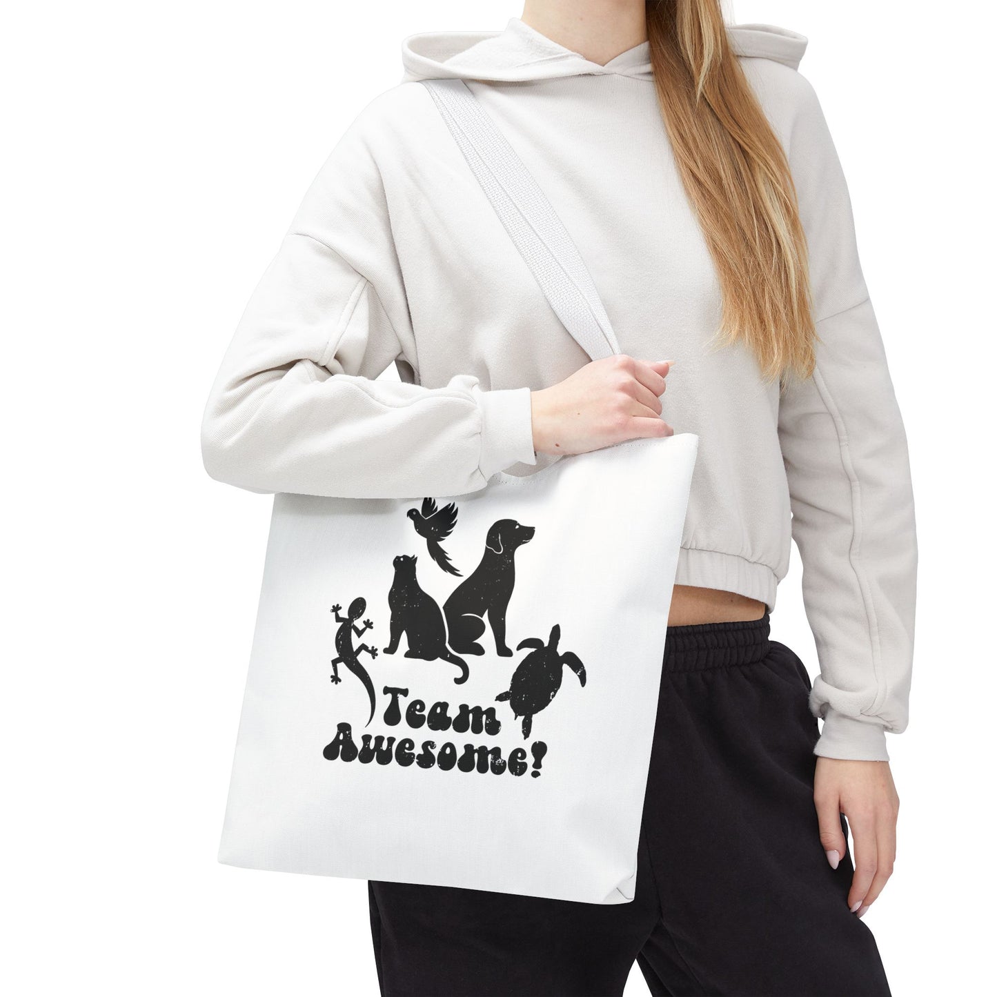 Unisex Animal Lover Lizard Cat Bird Dog Turtle Team Awesome Tote Bag