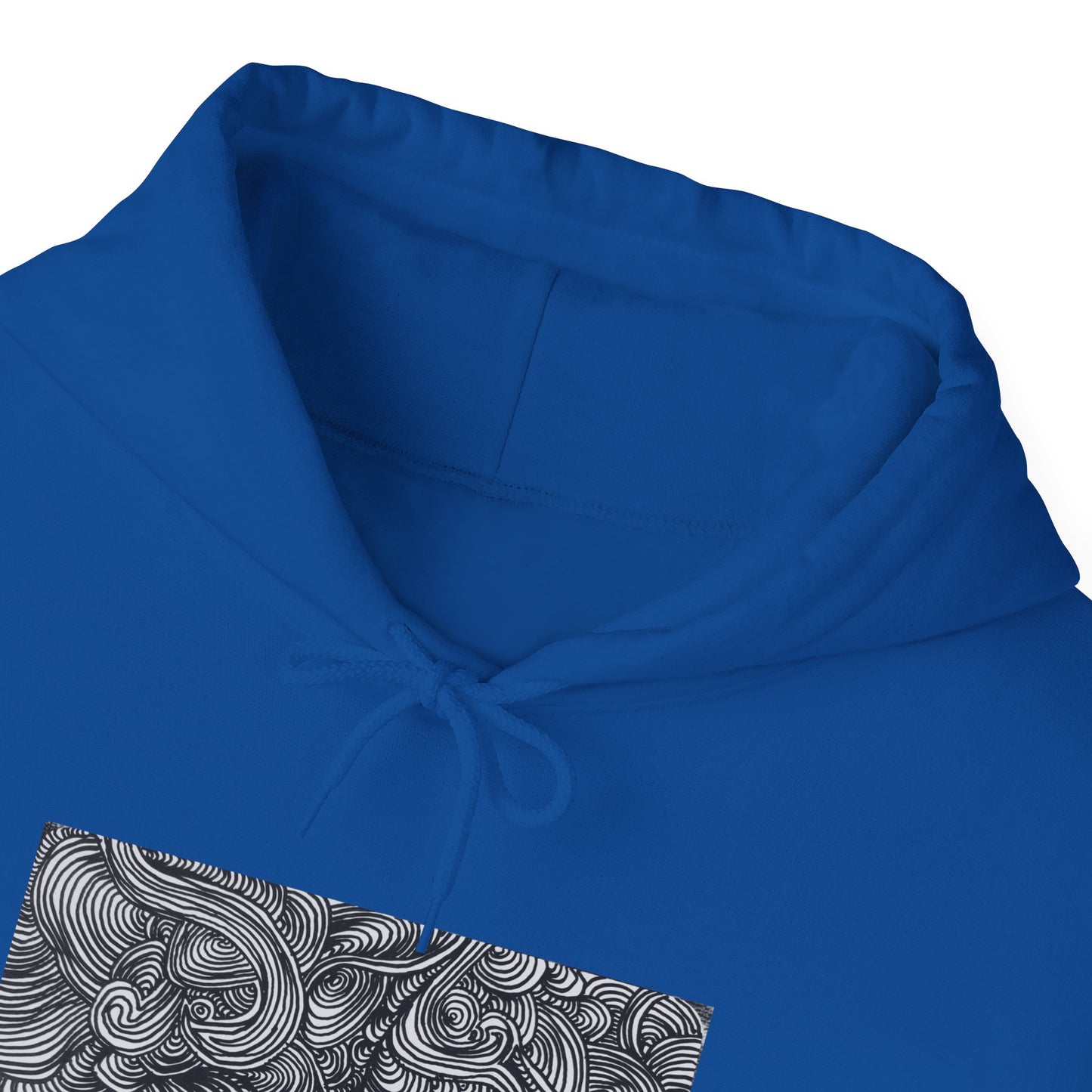 Unisex Heavy Blend™ Original Minimalist Line Art Midsize Print Hooded Sweatshirt - Liquid
