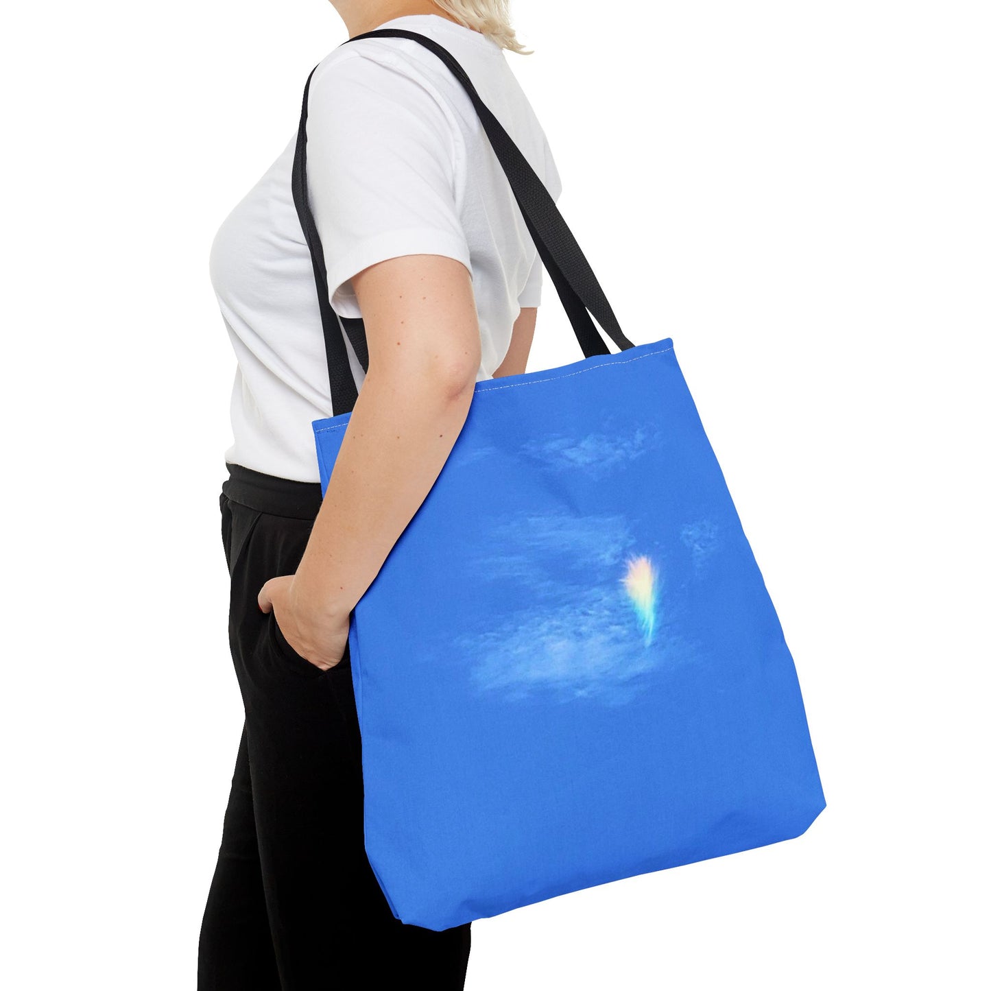 Unisex Fire Rainbow Sky Blue All Over Print Tote Bag