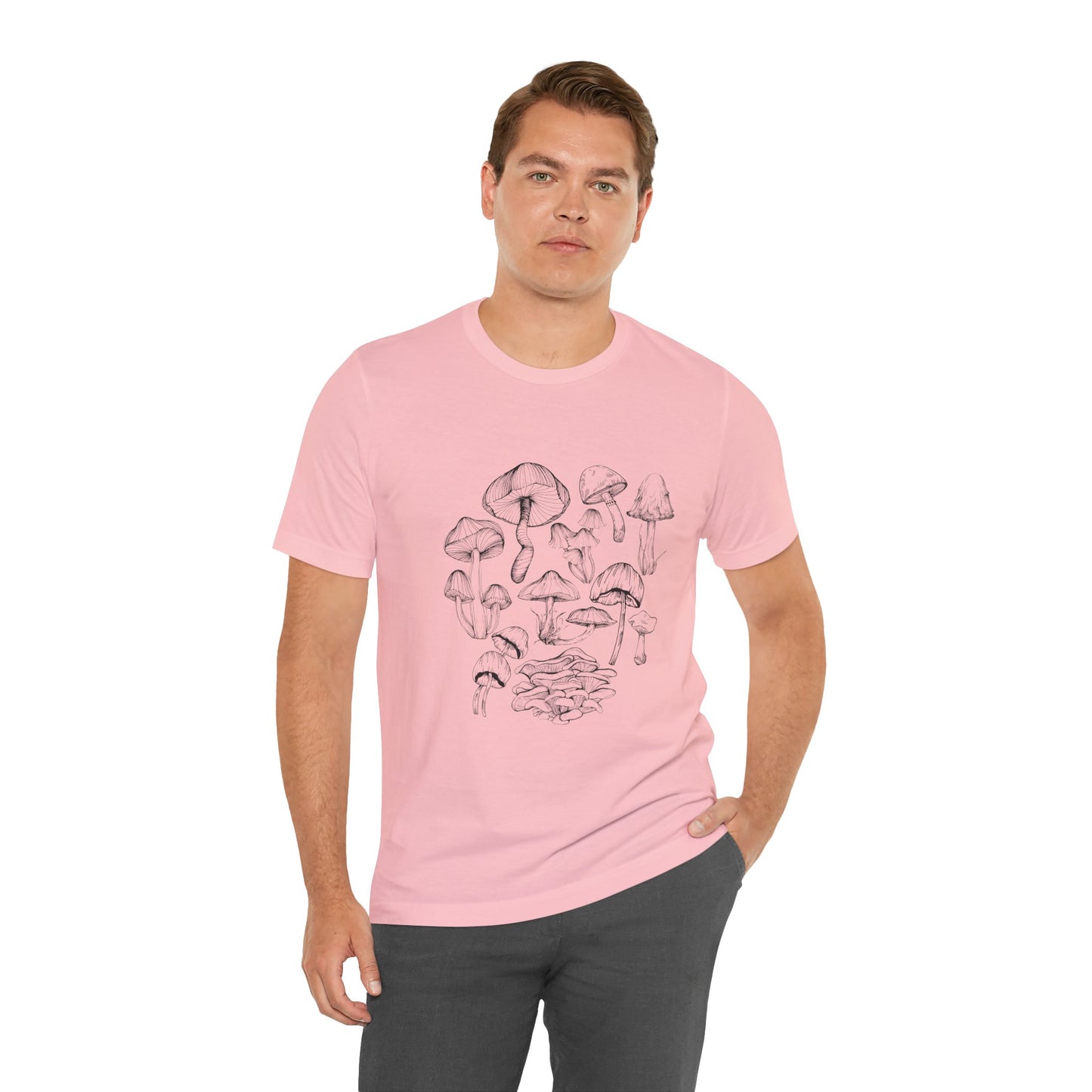 Unisex Mushroom Lover Fungi Print Toadstool T-Shirt