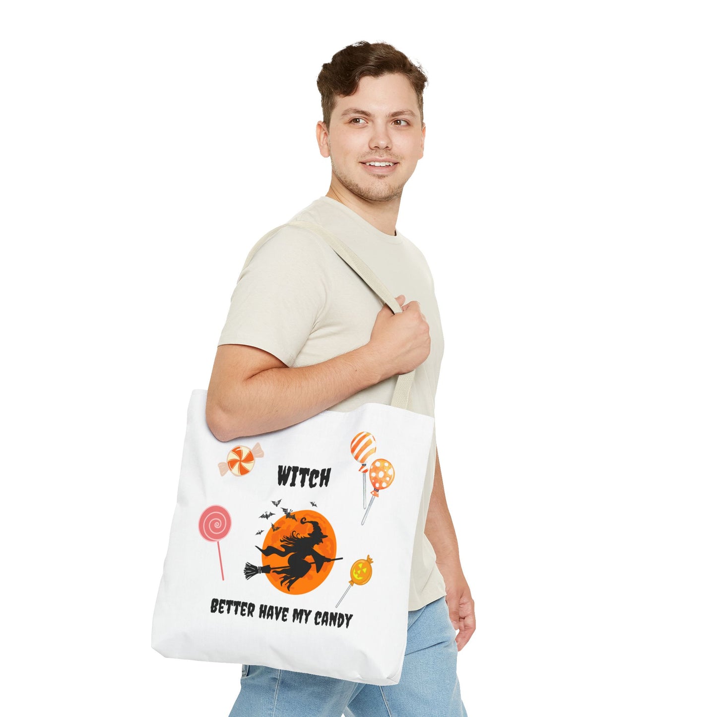 Halloween Tote Bag Spooky Season Trick or Treating Candy Bag Fall Themed Reusable Lunch Tote