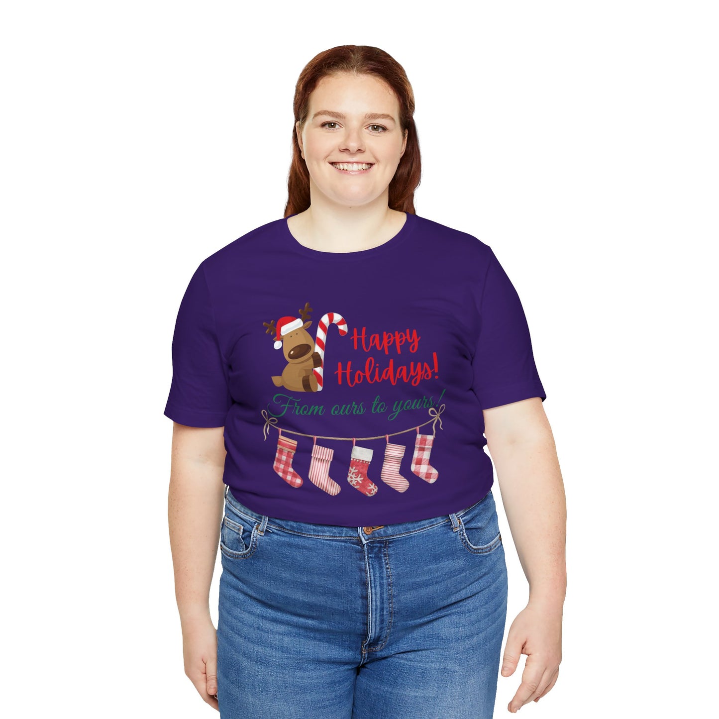 Unisex Jersey Short Sleeve Happy Holidays From Ours To Yours T-Shirt