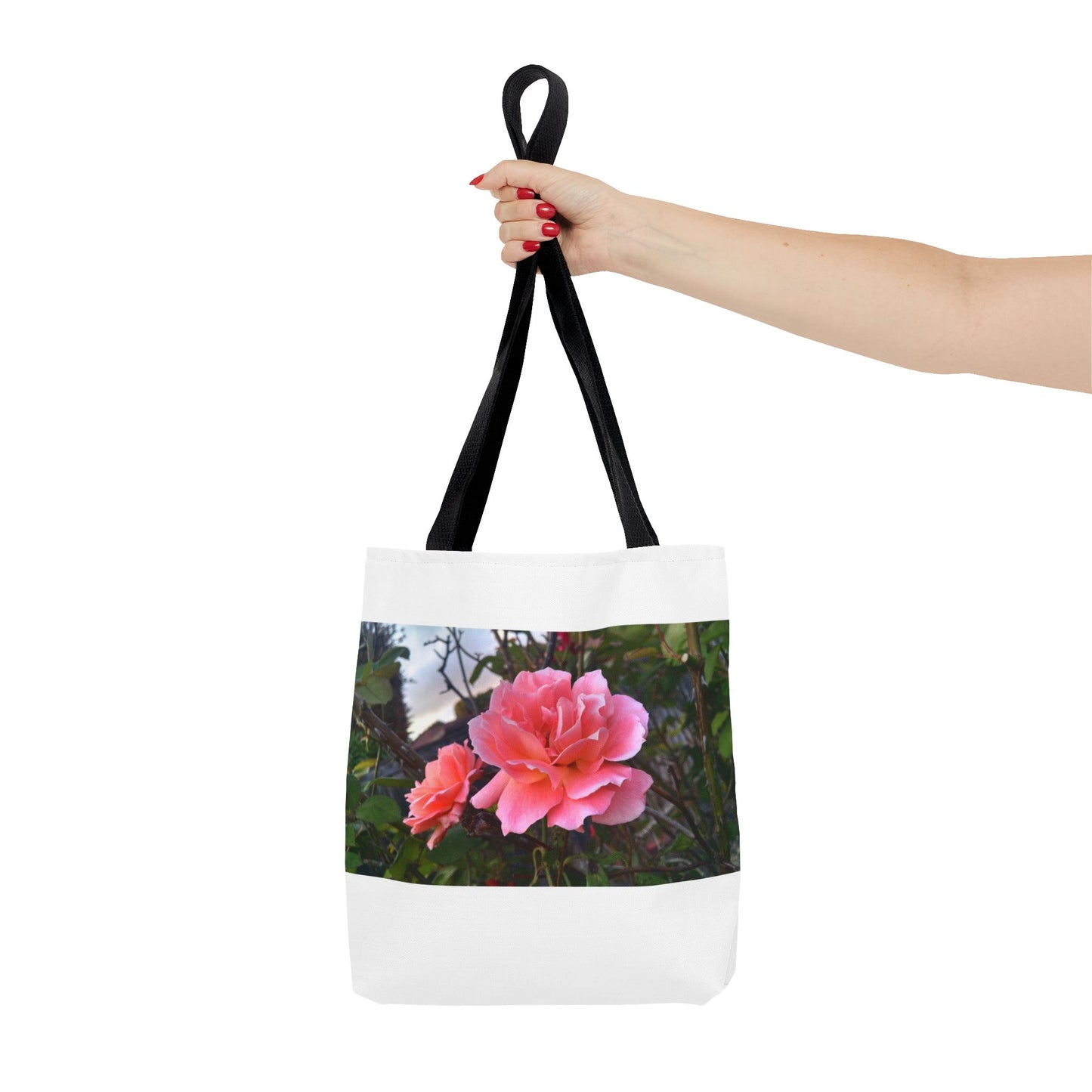 Unisex Garden Themed Double Delight Roses Reusable Tote Bag