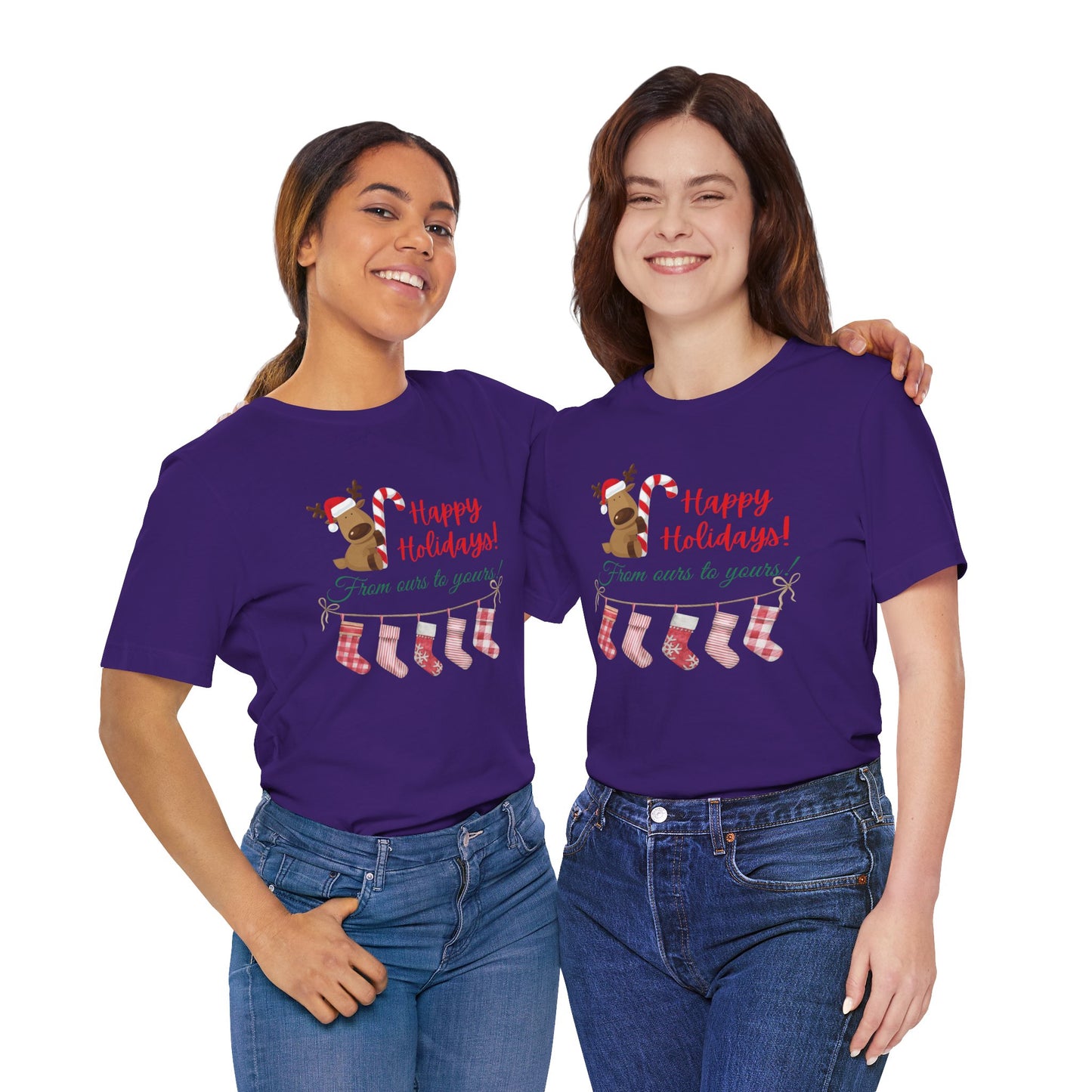 Unisex Jersey Short Sleeve Happy Holidays From Ours To Yours T-Shirt