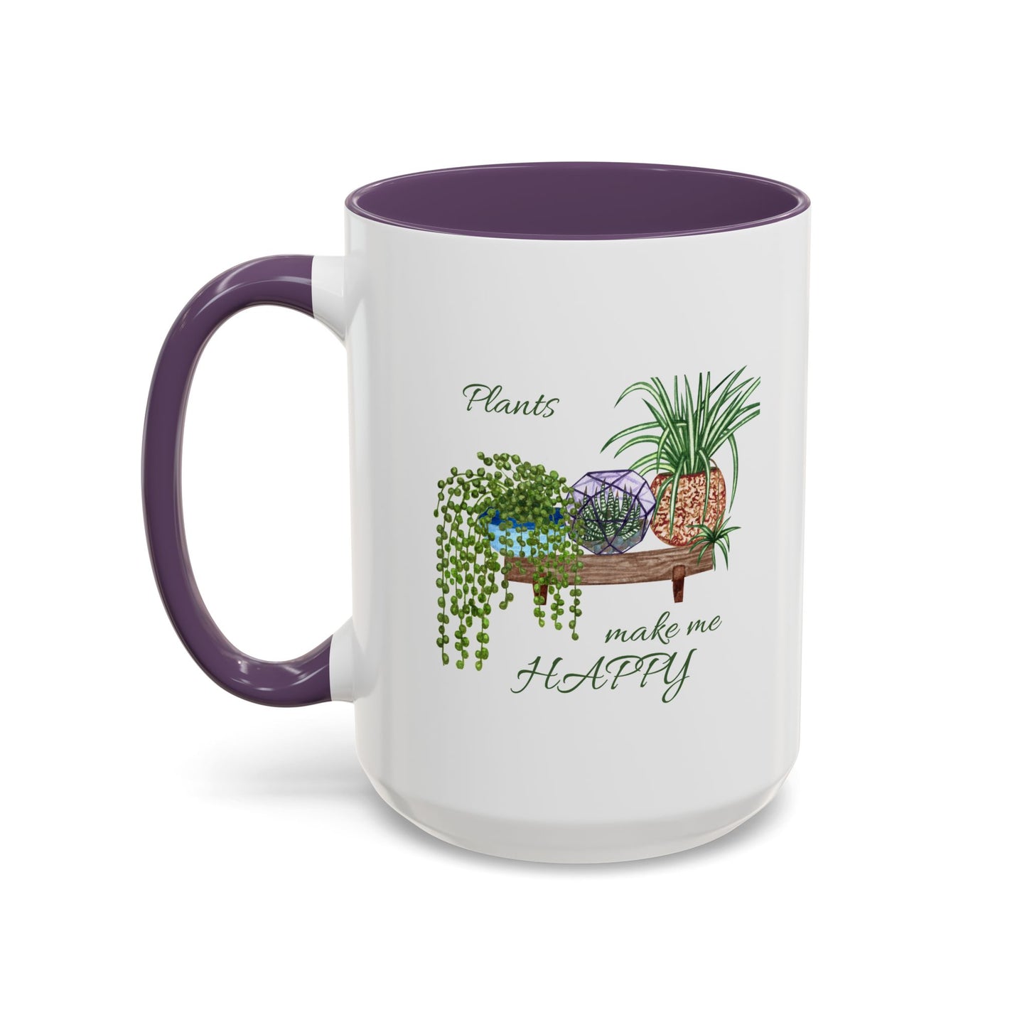 11oz/15oz Garden Themed Plants Make Me Happy Coffee Mug
