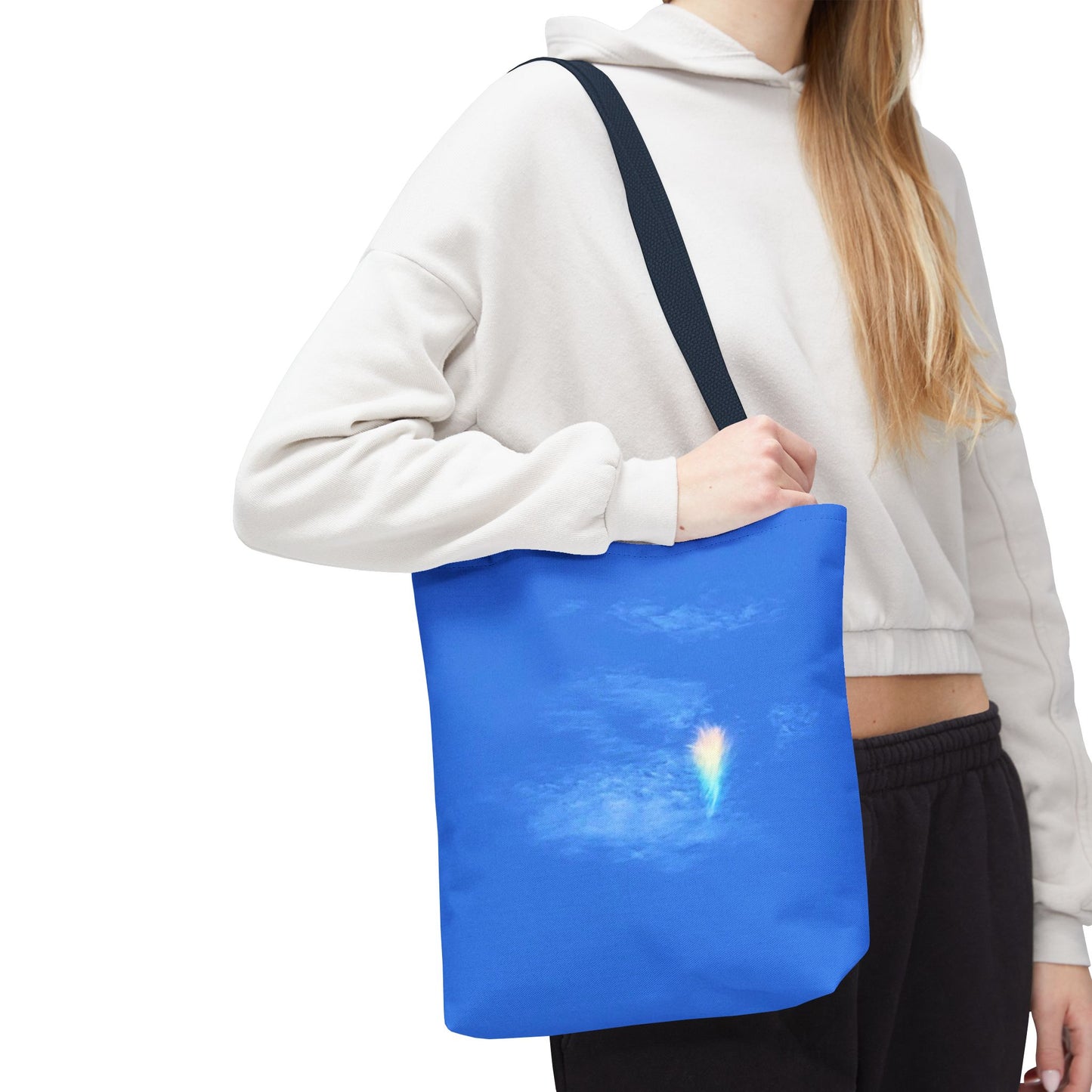 Unisex Fire Rainbow Sky Blue All Over Print Tote Bag