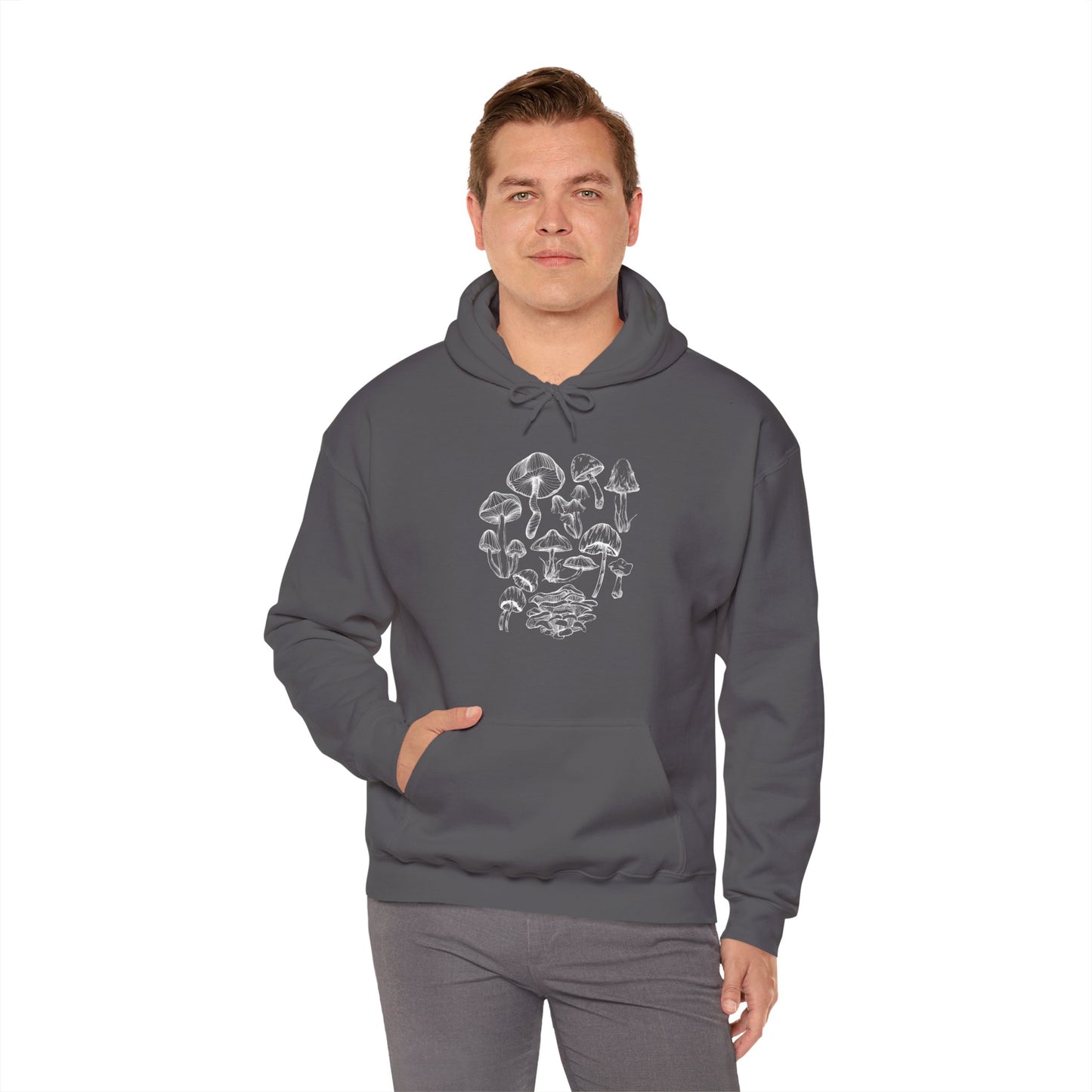 Unisex Mushroom Lover Fungi Print Toadstool Hooded Sweatshirt