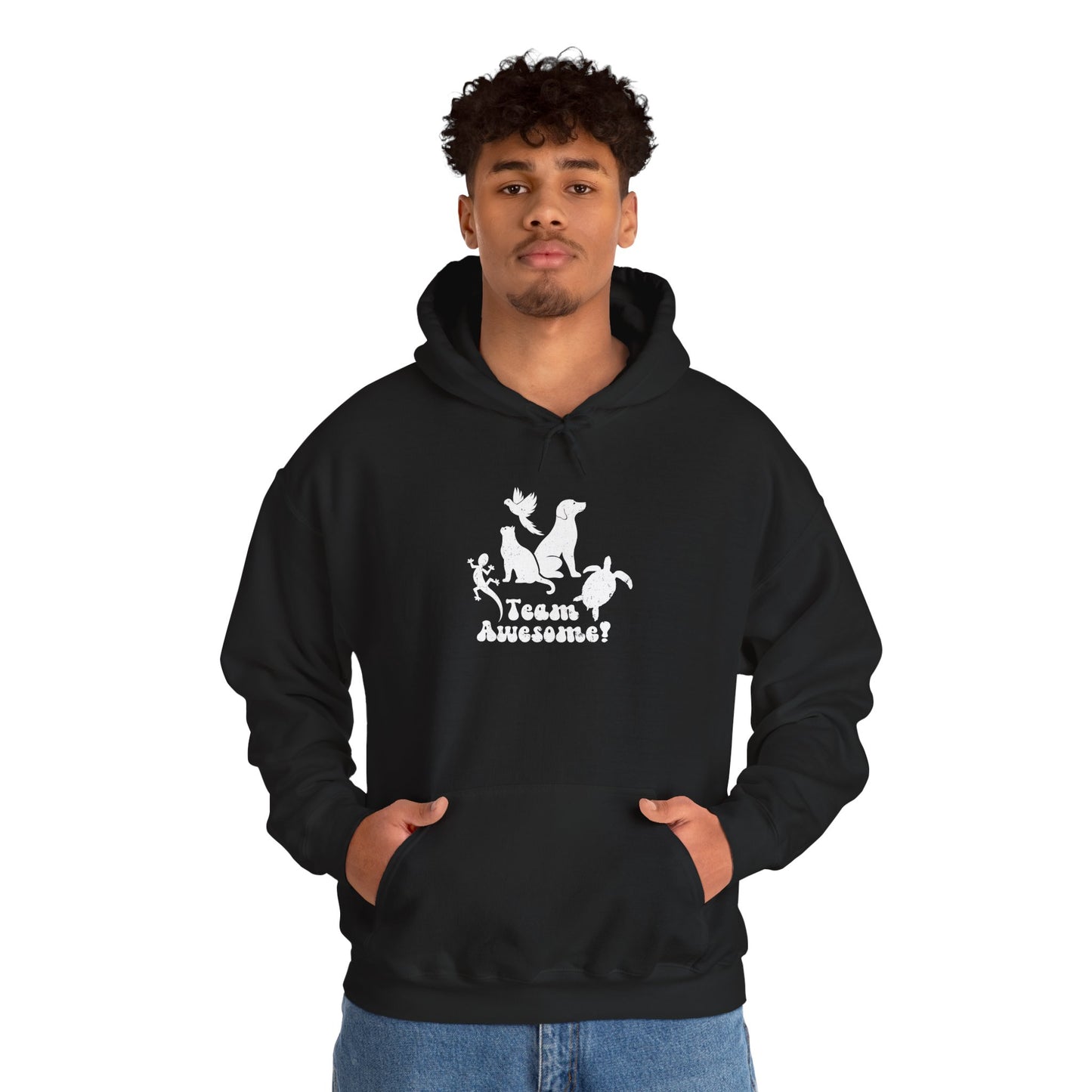 Unisex Animal Lover Lizard Cat Bird Dog Turtle Team Awesome Hooded Sweatshirt