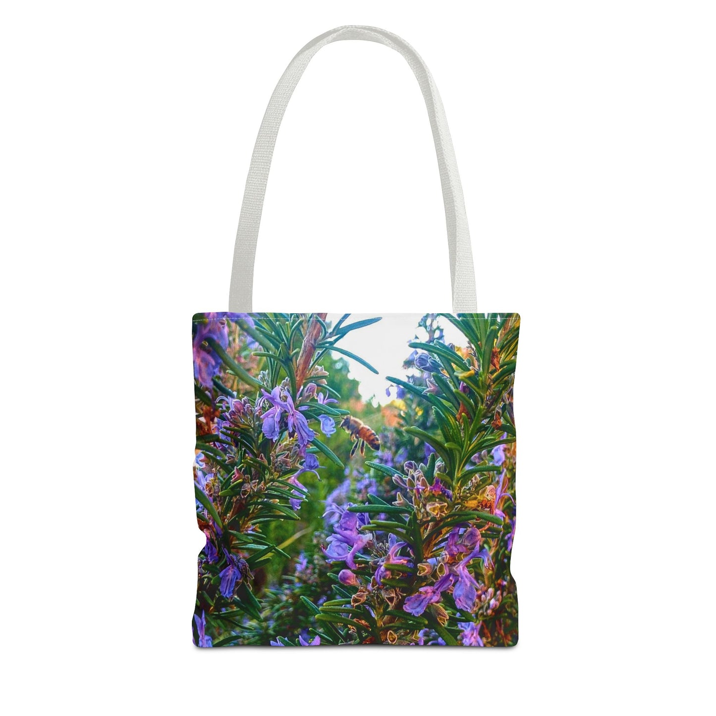 Garden Themed Bee and Rosemary Tote Bag